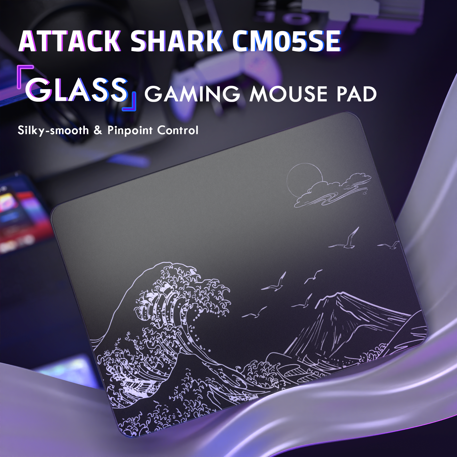 ATTACK SHARK CM05 強化ガラスゲーミングマウスパッド