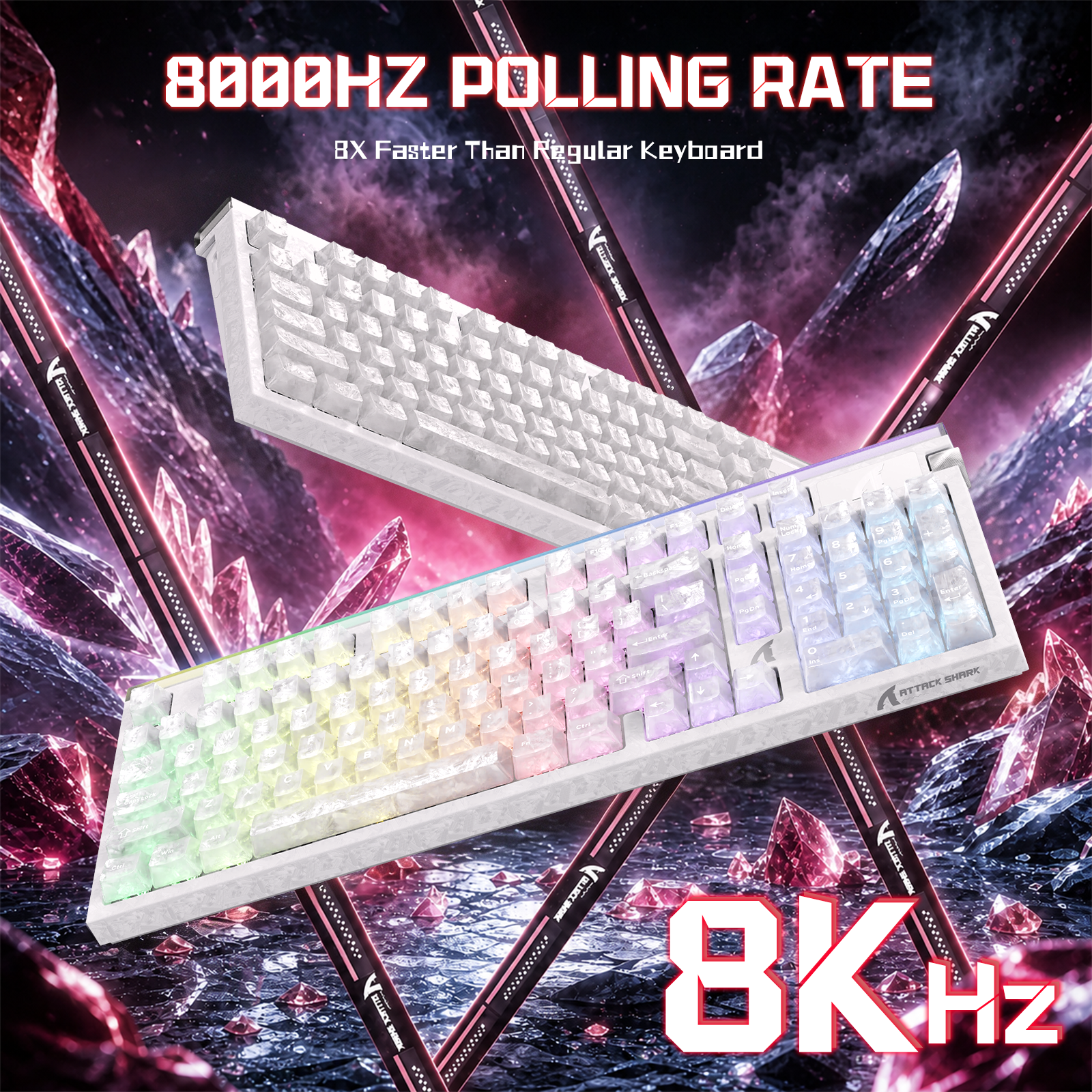ATTACK SHARK R98 HE カーボンファイバー有線ラピッドトリガー磁気スイッチキーボード C01 Ultra RGB コイルケーブル付き