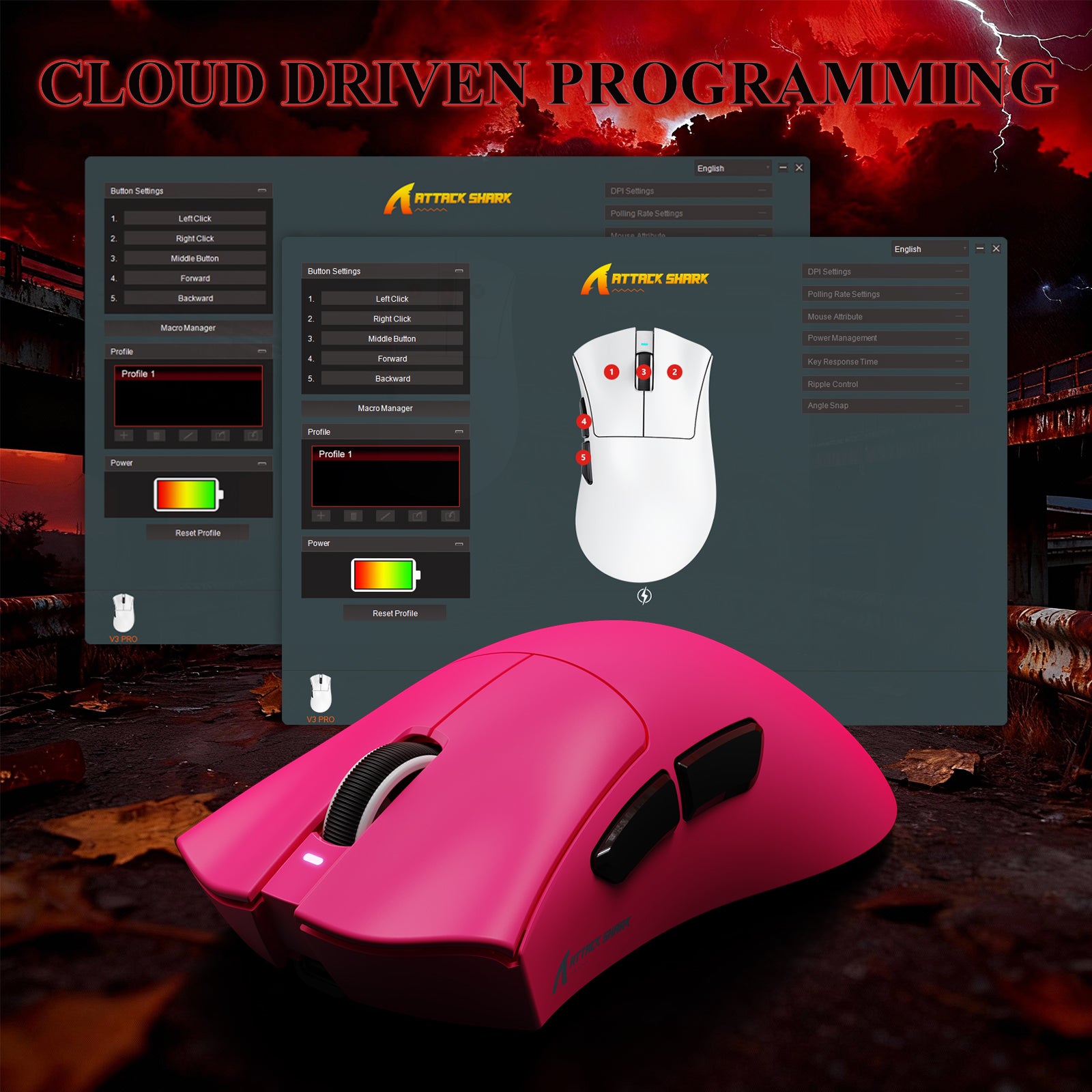 ATTACK SHARK V3PRO 超軽量トライモードゲーミングマウス（充電ドック付き）