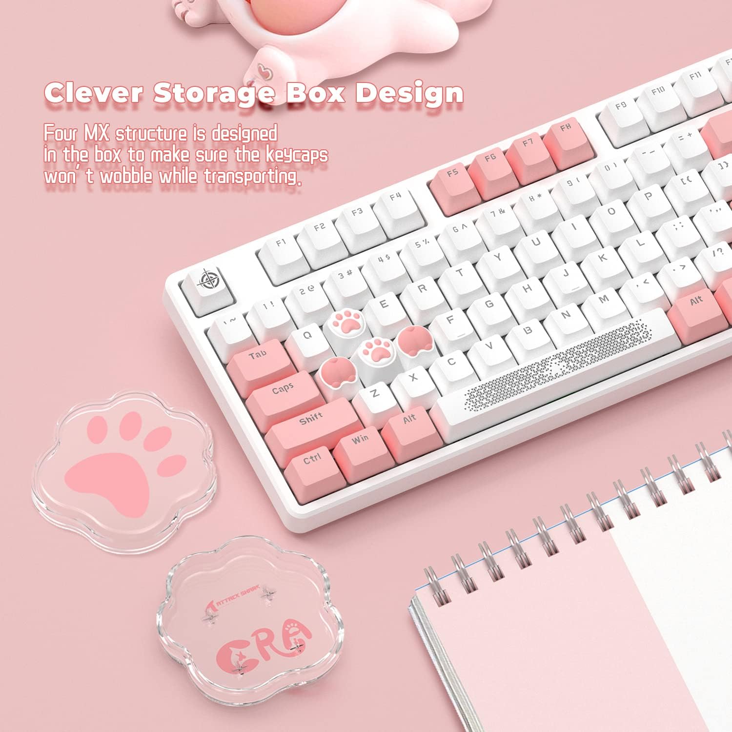 ATTACK SHARK Cute  Cat Paws and Butts Custom Keycaps