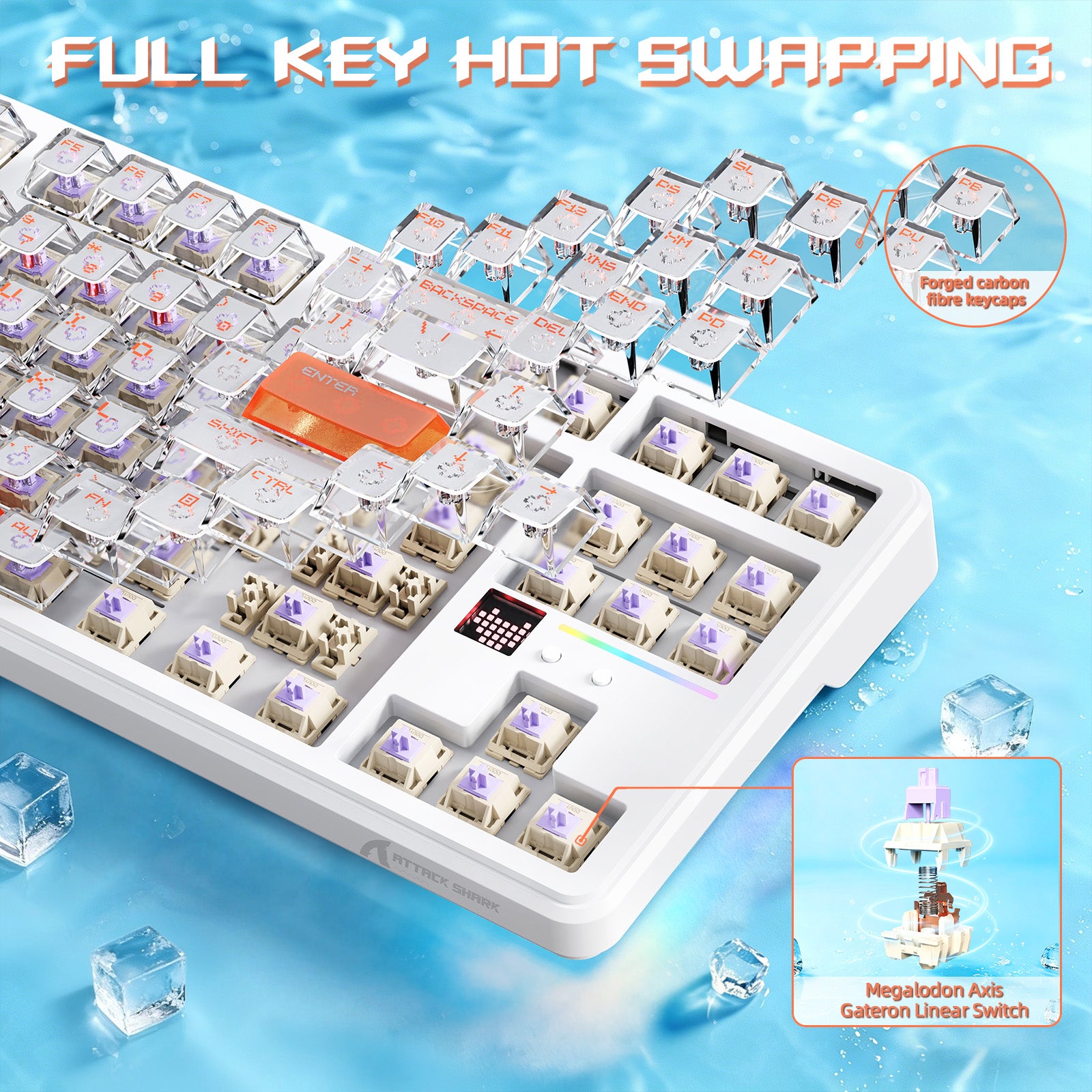 ATTACK SHARK X87 ULTRA ワイヤレス ゲーミングキーボード 8KHz レシーバー＆RGBコイルケーブル付き