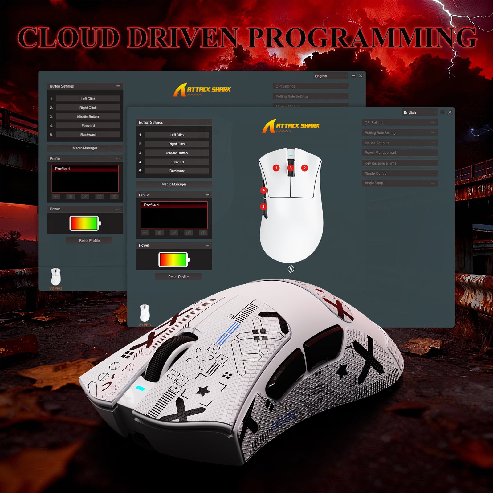 ATTACK SHARK V3PRO 超軽量トライモードゲーミングマウス（充電ドック付き）