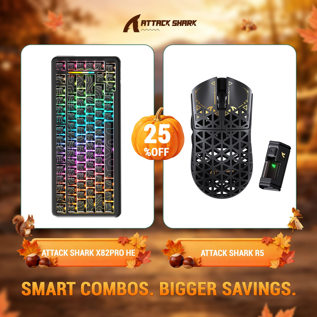 ATTACK SHARK X82 PRO HE ラピッドトリガーキーボード＋R5 カーボンファイバー製ワイヤレスゲーミングマウスセット