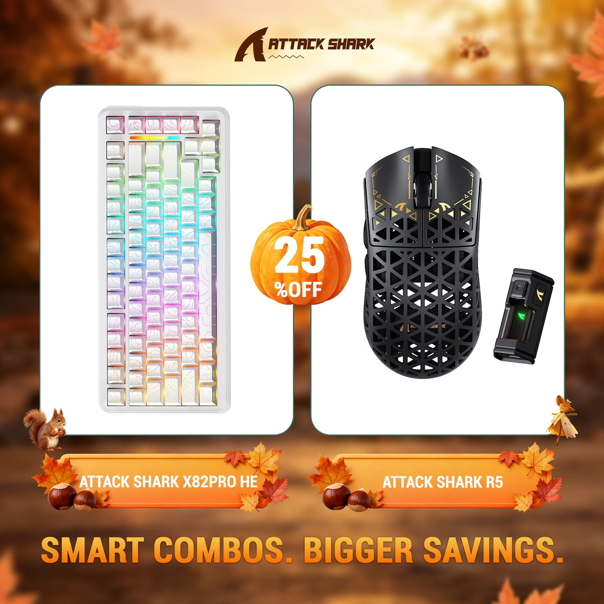 ATTACK SHARK X82 PRO HE ラピッドトリガーキーボード＋R5 カーボンファイバー製ワイヤレスゲーミングマウスセット
