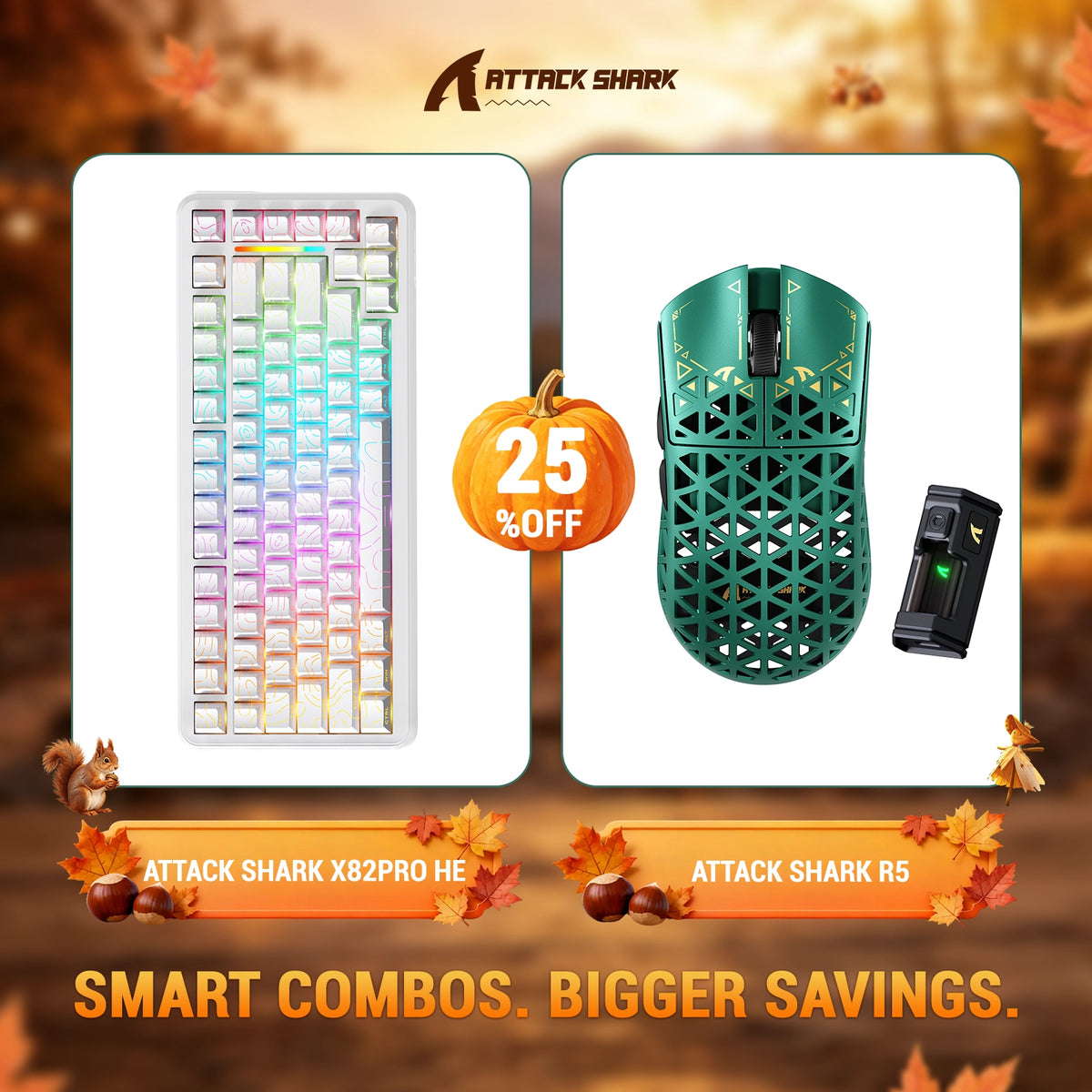 ATTACK SHARK X82 PRO HE ラピッドトリガーキーボード＋R5 カーボンファイバー製ワイヤレスゲーミングマウスセット