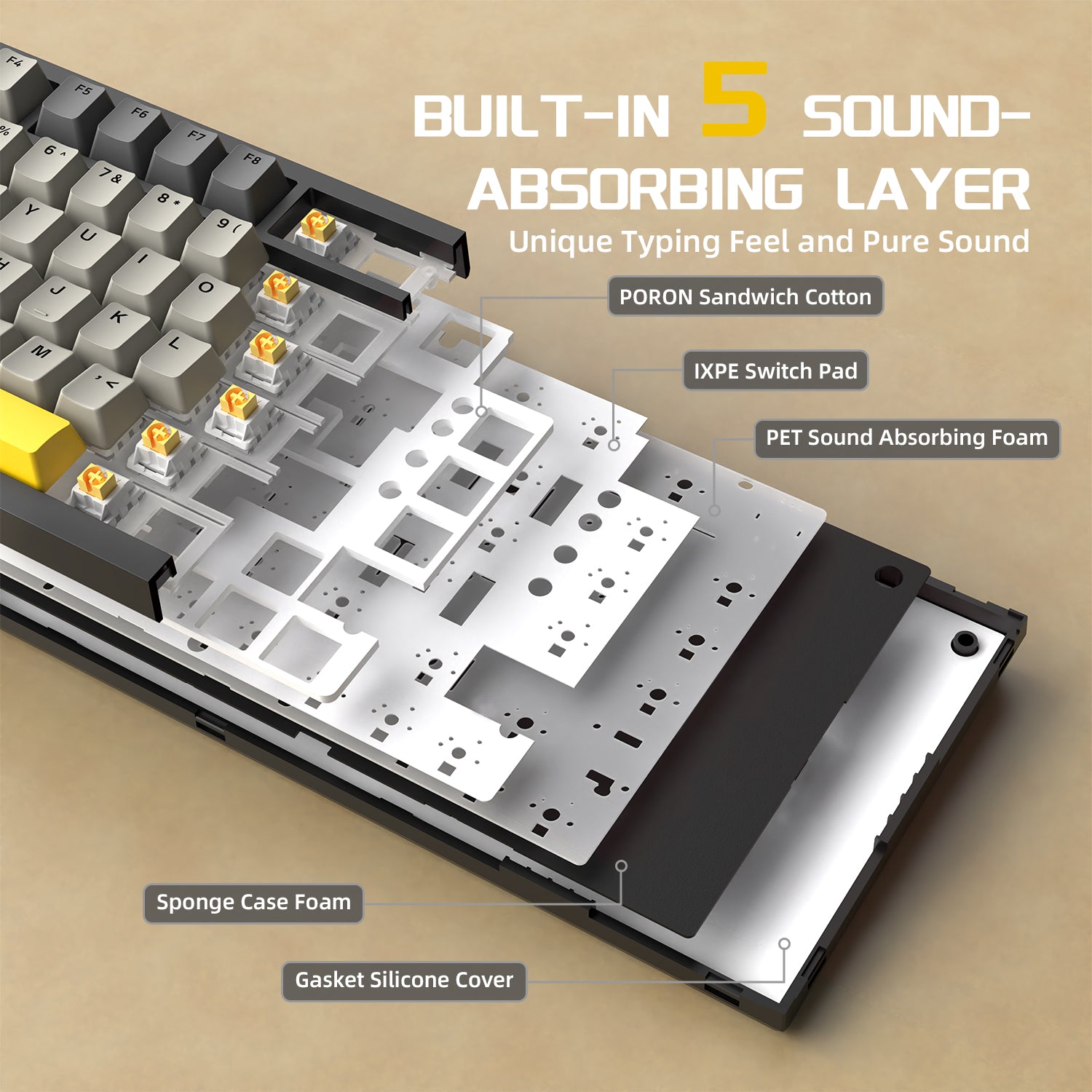 ATTACK SHARK x AJAZZ AK820 Pro Tri-mode Gasket Mechanical Keyboard