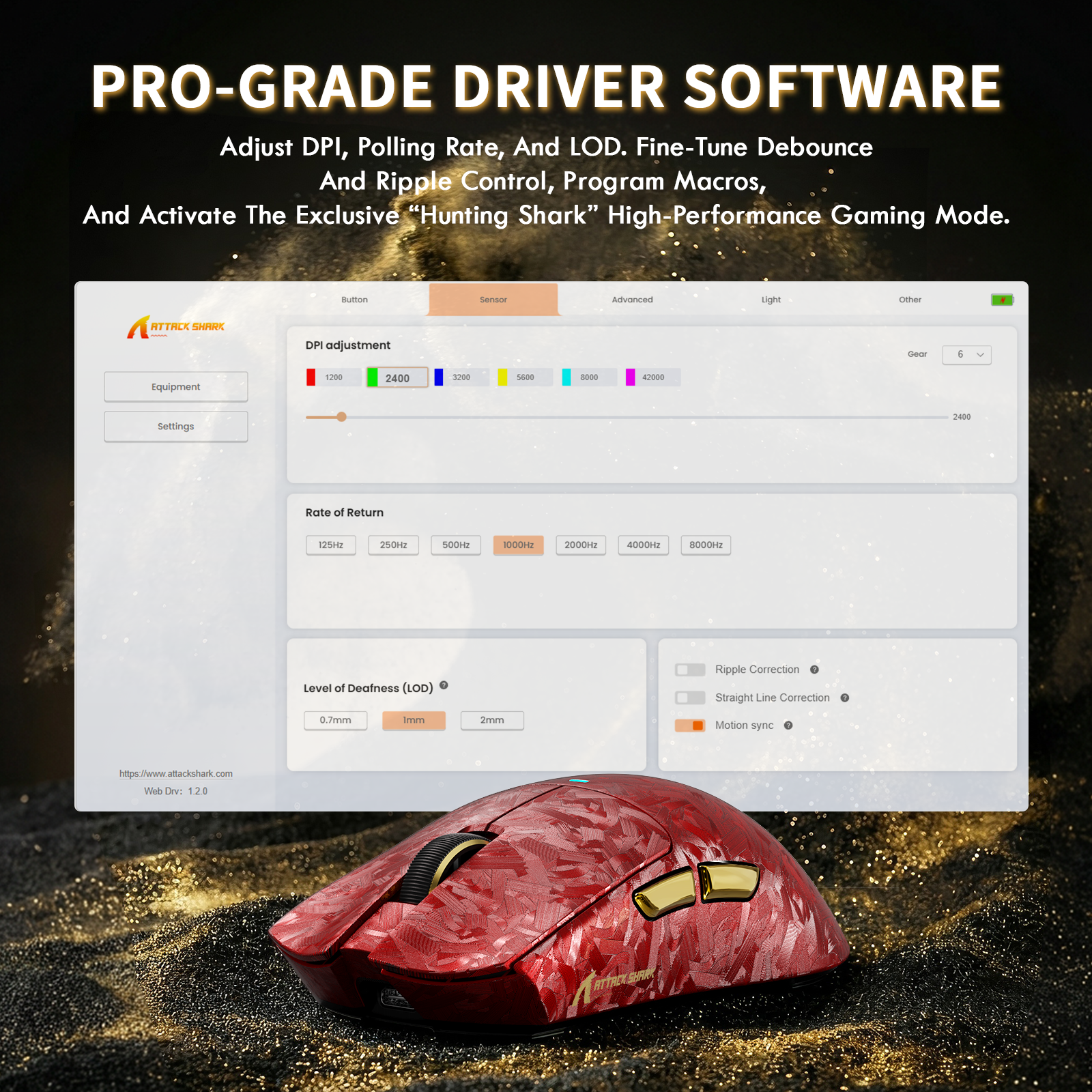 ATTACK SHARK X11 ULTRA カーボンファイバー ワイヤレスゲーミングマウス（C06 Ultra LEDケーブル付き）