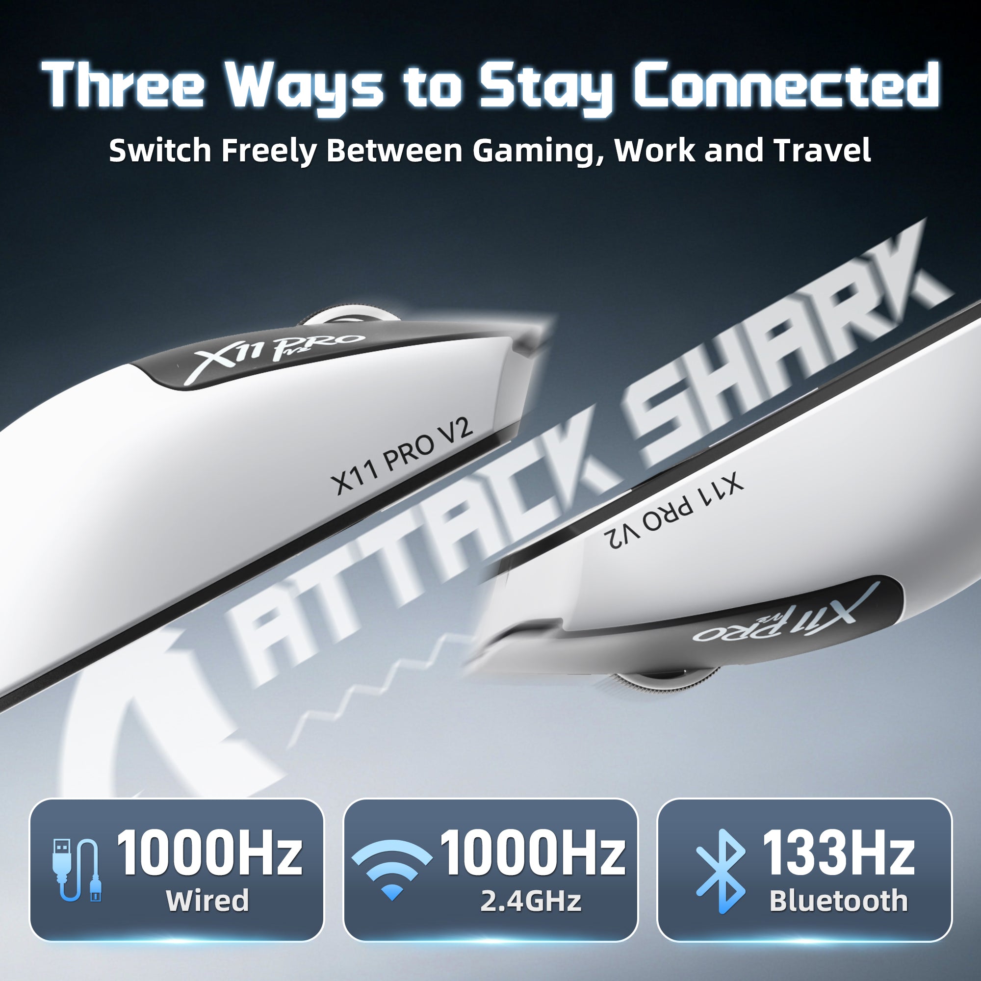 ATTACK SHARK X11 PRO V2 ワイヤレスゲーミングマウス TFTディスプレイ付き充電ドック