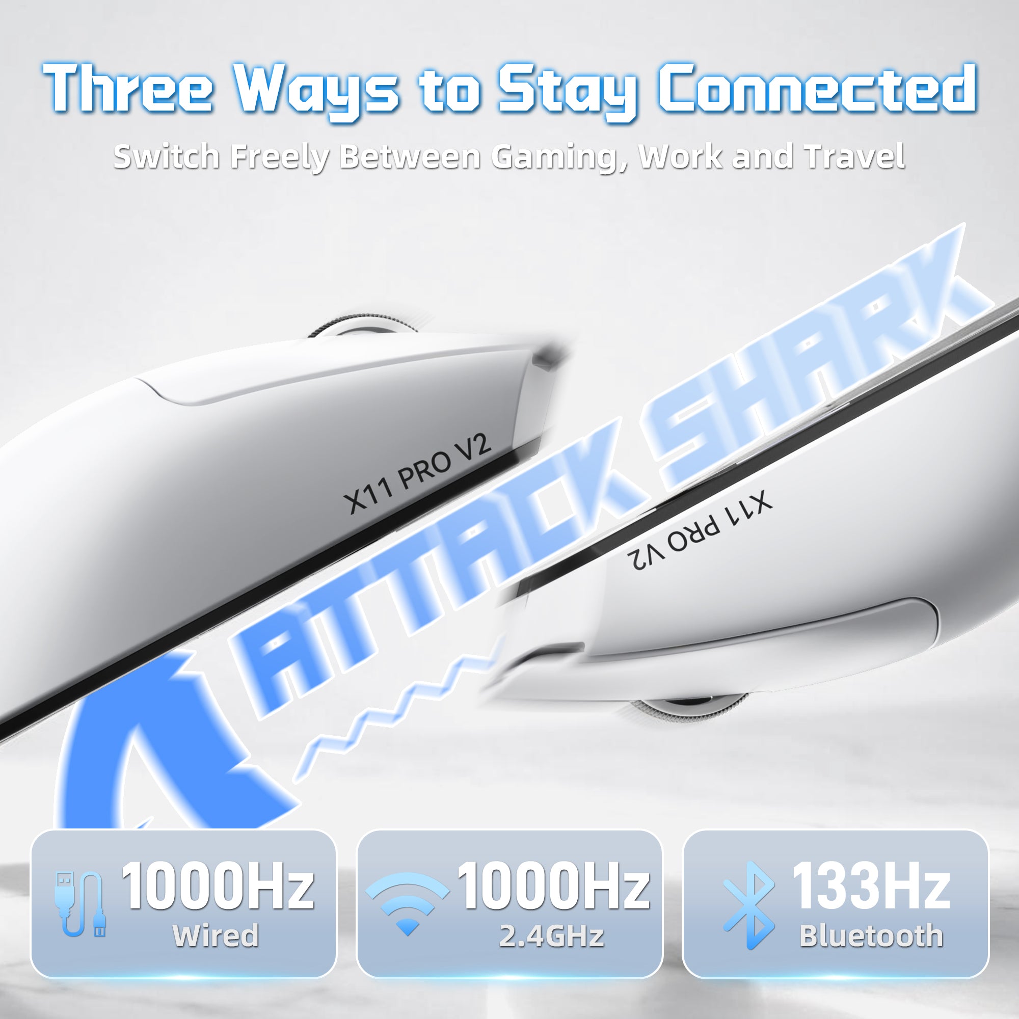 ATTACK SHARK X11 PRO V2 ワイヤレスゲーミングマウス TFTディスプレイ付き充電ドック