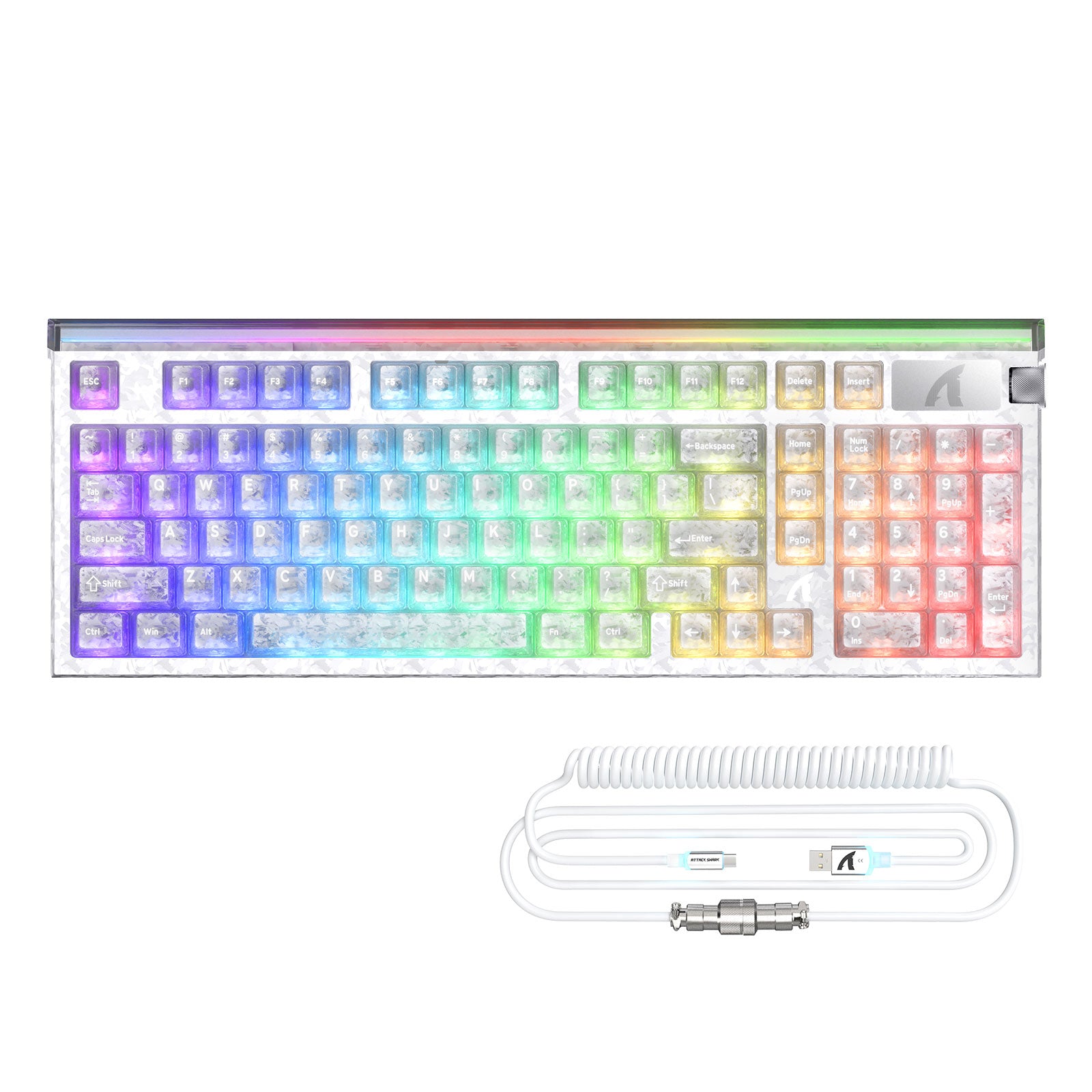 ATTACK SHARK R98 HE カーボンファイバー有線ラピッドトリガー磁気スイッチキーボード C01 Ultra RGB コイルケーブル付き