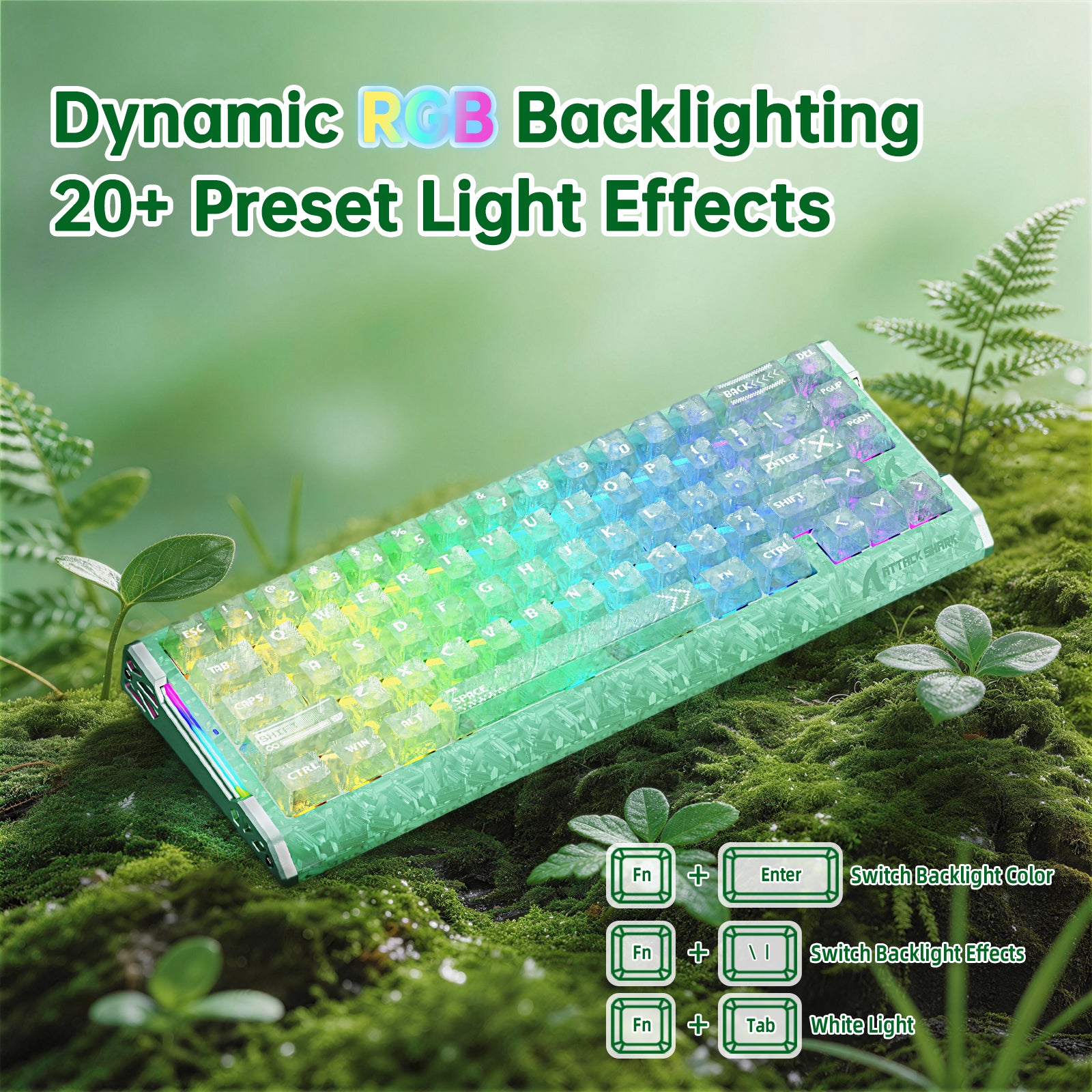 ATTACK SHARK R68 HE カーボンファイバー有線ラピッドトリガーマグネティックスイッチキーボード（C01 Ultra RGBコイルケーブル付属）