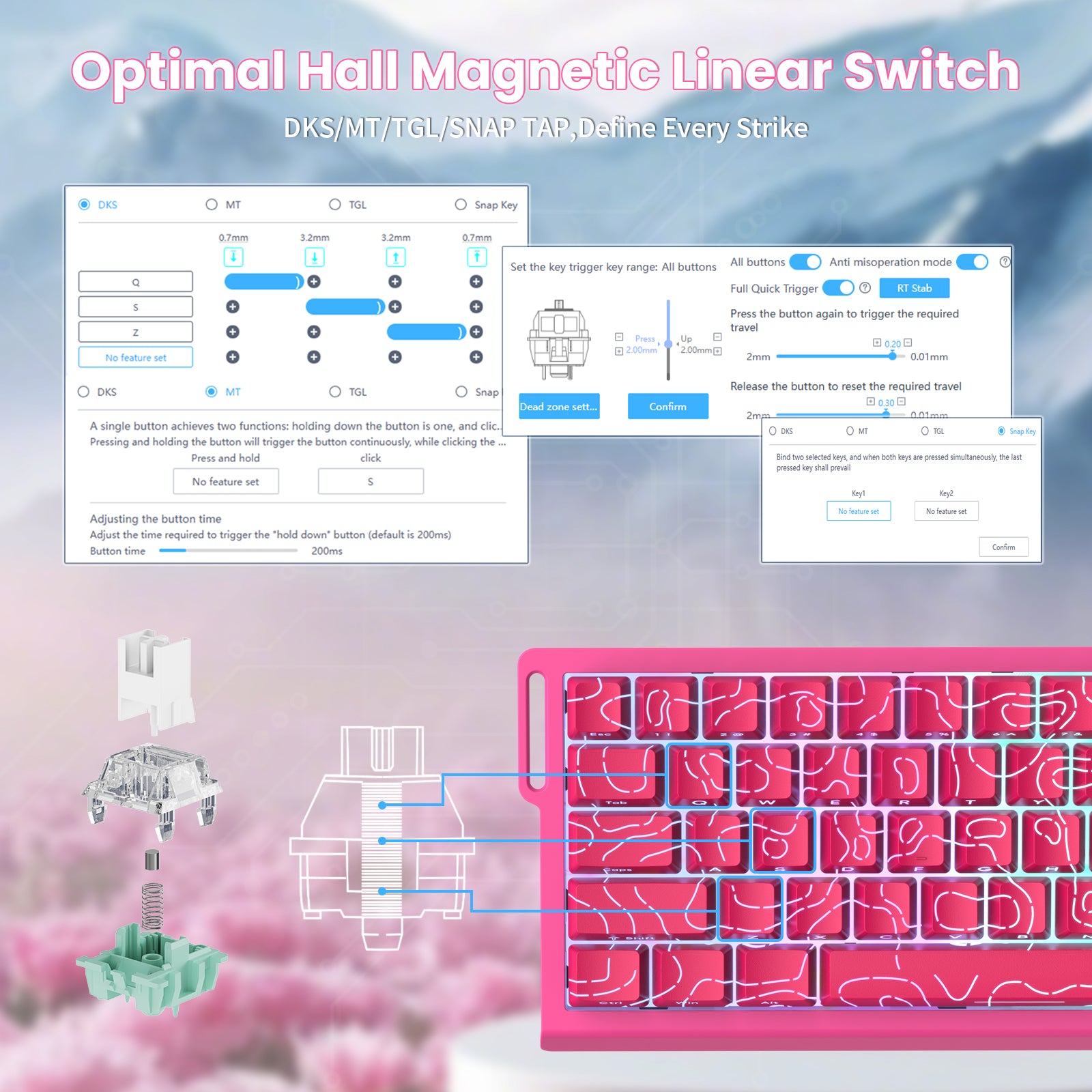 ATTACK SHARK X68 HE ラピッドトリガーキーボード マグネティックスイッチ C01PRO コイルケーブル付き