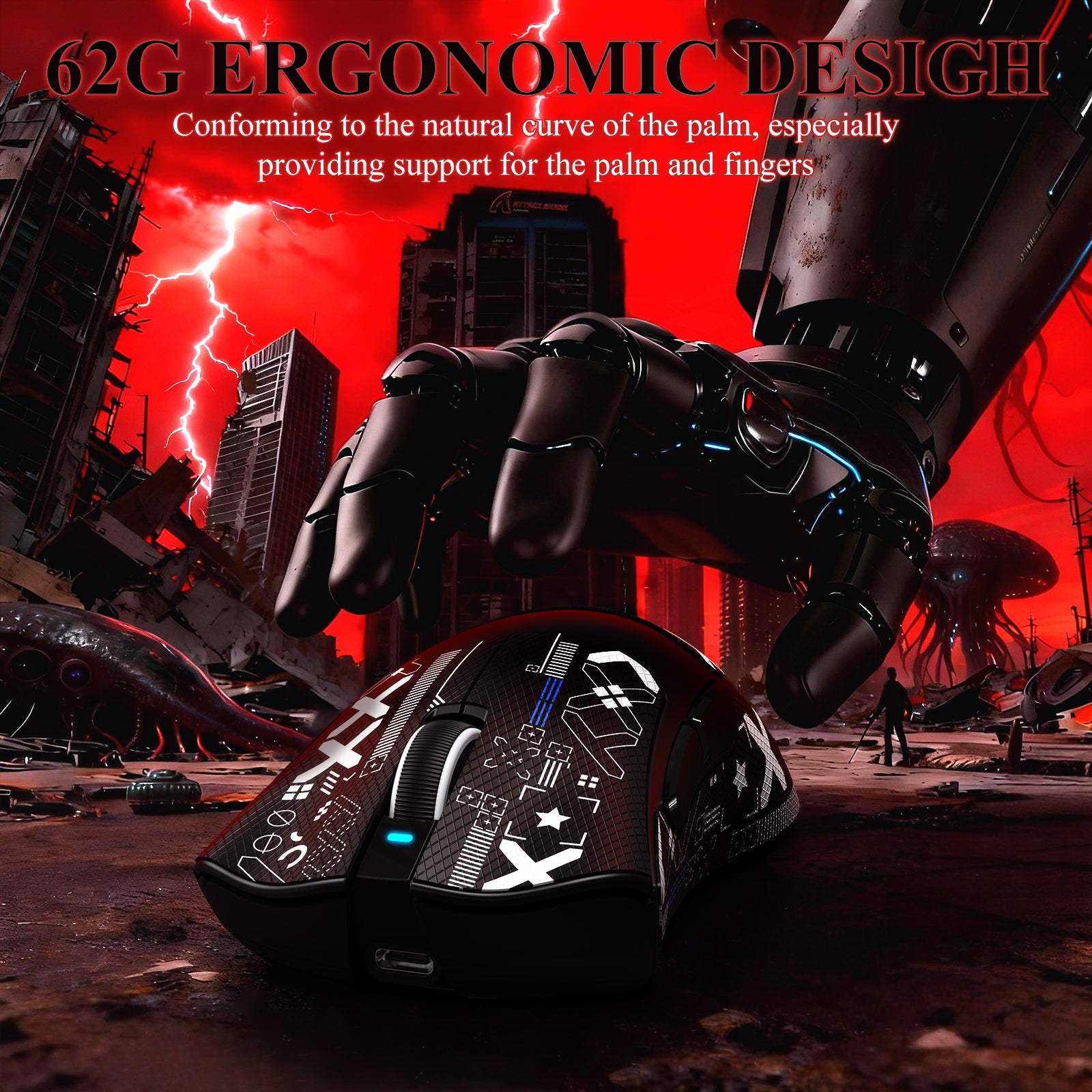 ATTACK SHARK V3PRO 超軽量トライモードゲーミングマウス（充電ドック付き）