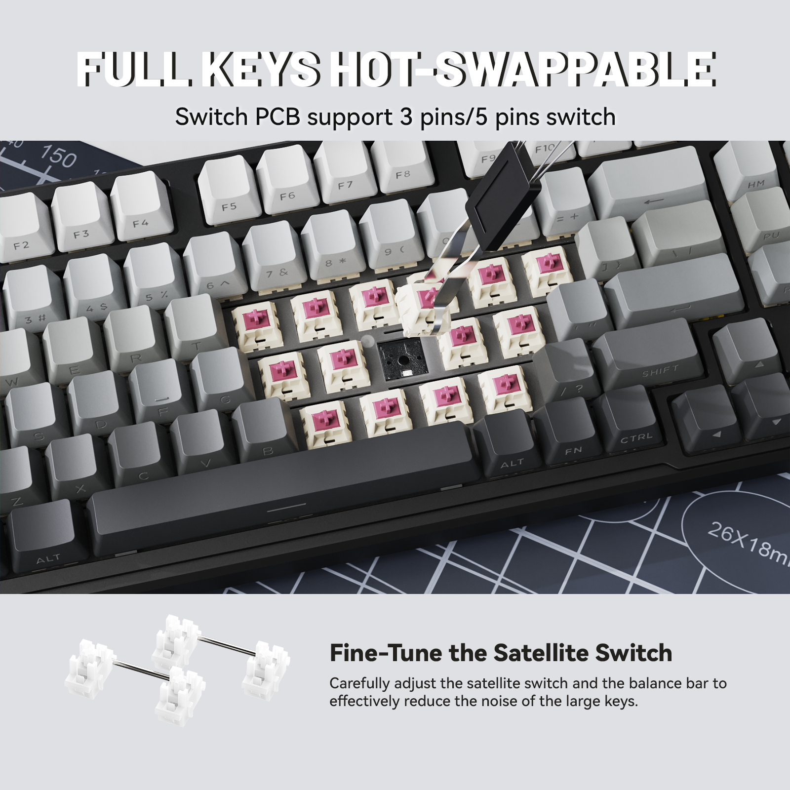 ATTACK SHARK X98 フルサイズ ワイヤレス メカニカルキーボード