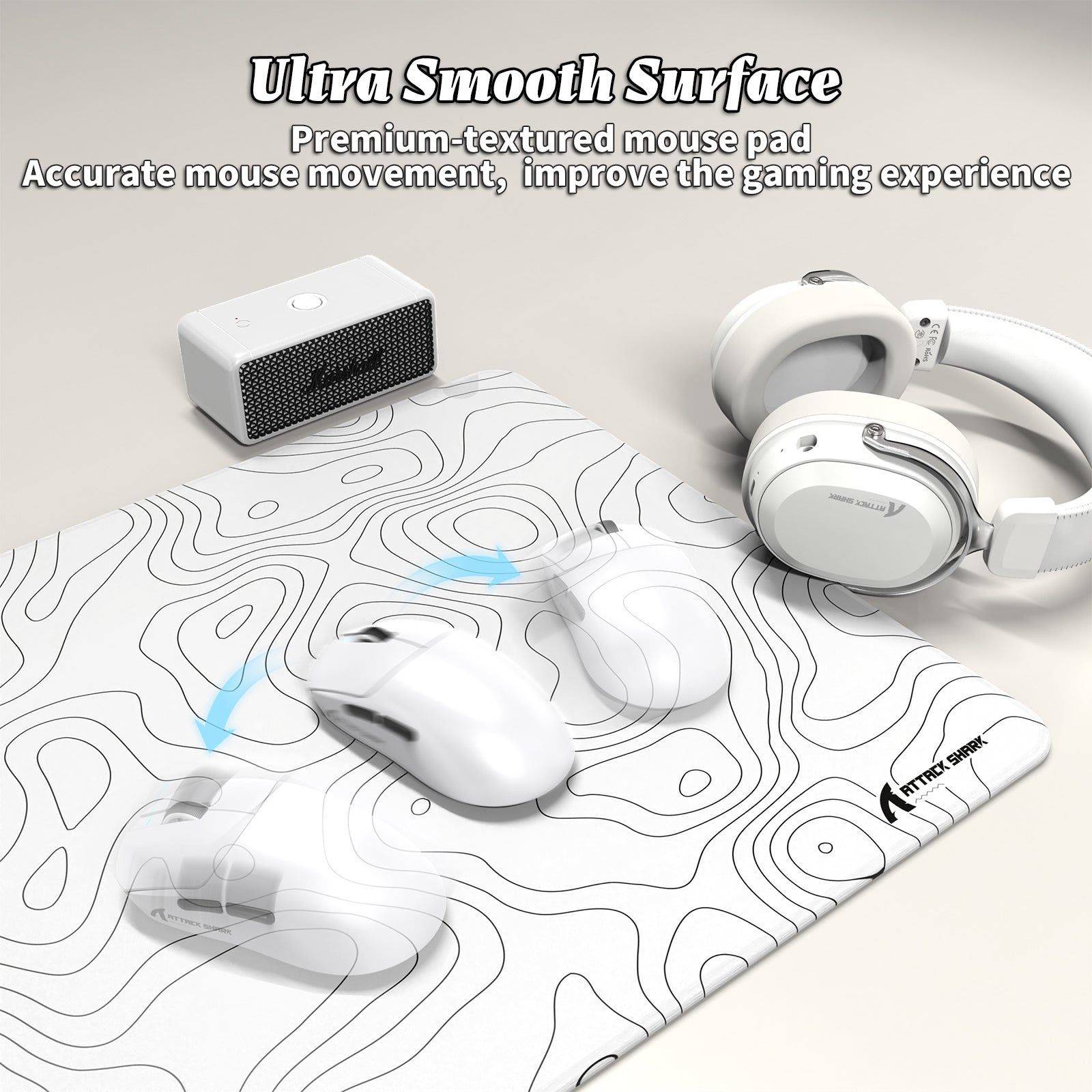 ATTACK SHARK CM02PRO eスポーツ ゲーミングマウスパッド (900x400x4 MM)