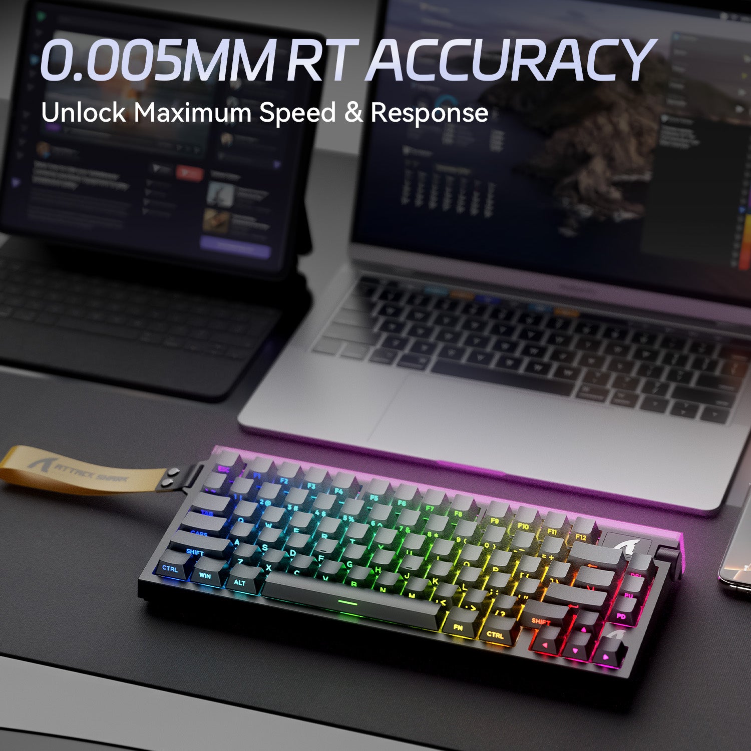 ATTACK SHARK R85 HE ラピッドトリガーキーボード マグネティックスイッチ（カスタムライトボックス付き）