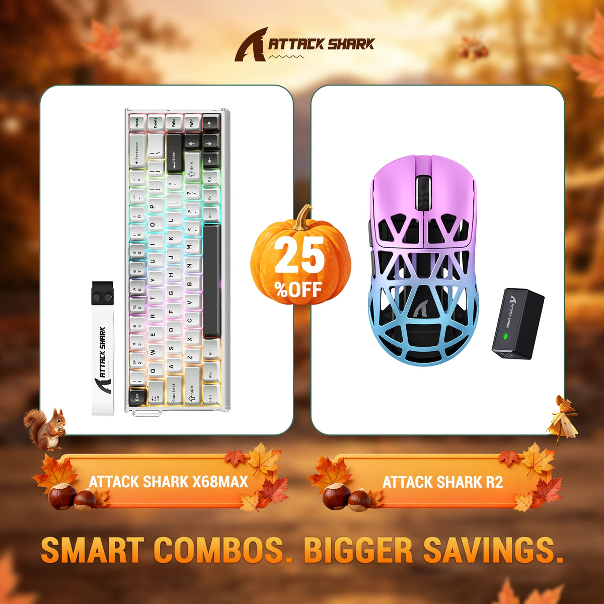 ATTACK SHARK X68 MAX HE ラピッドトリガー アルミニウムキーボード＋R2 マグネシウム合金ワイヤレスゲーミングマウスセット