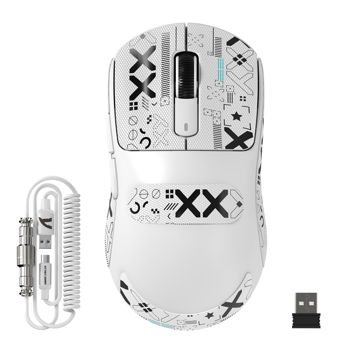 ATTACK SHARK X3 MAX PAW3950 ワイヤレスゲーミングマウス（C06 マウス用コイルケーブル付き）