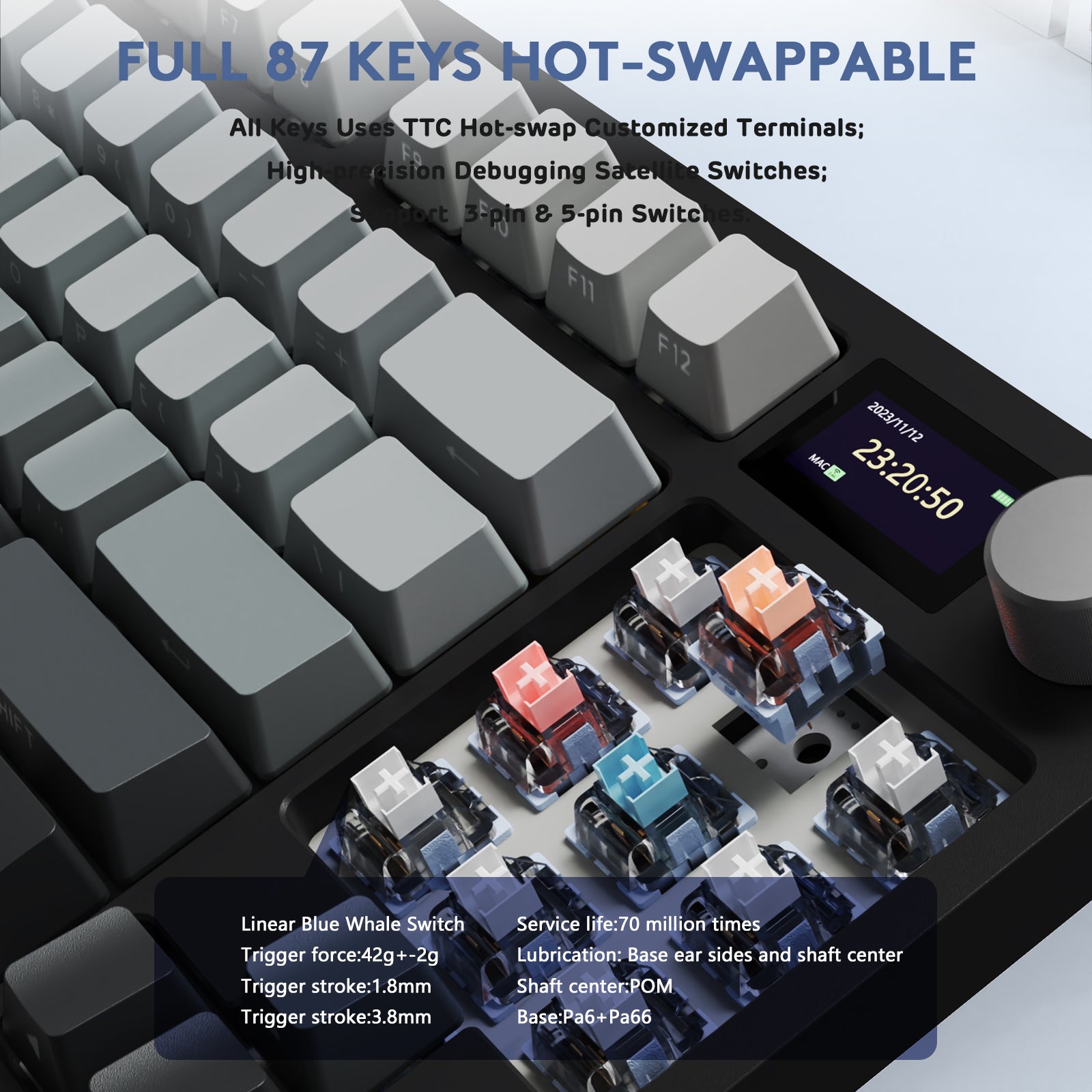 ATTACK SHARK K86PRO ワイヤレス メカニカル キーボード
