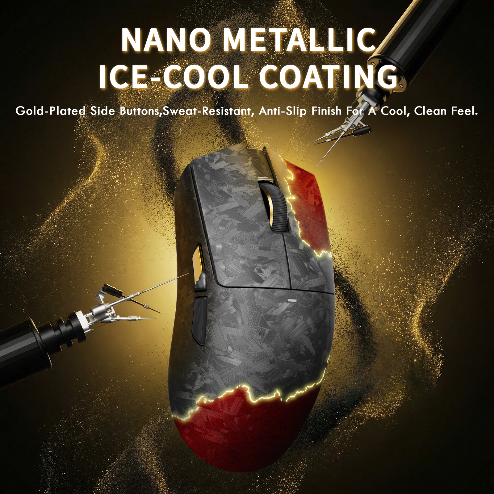 ATTACK SHARK X11 ULTRA カーボンファイバー ワイヤレスゲーミングマウス（C06 Ultra LEDケーブル付き）