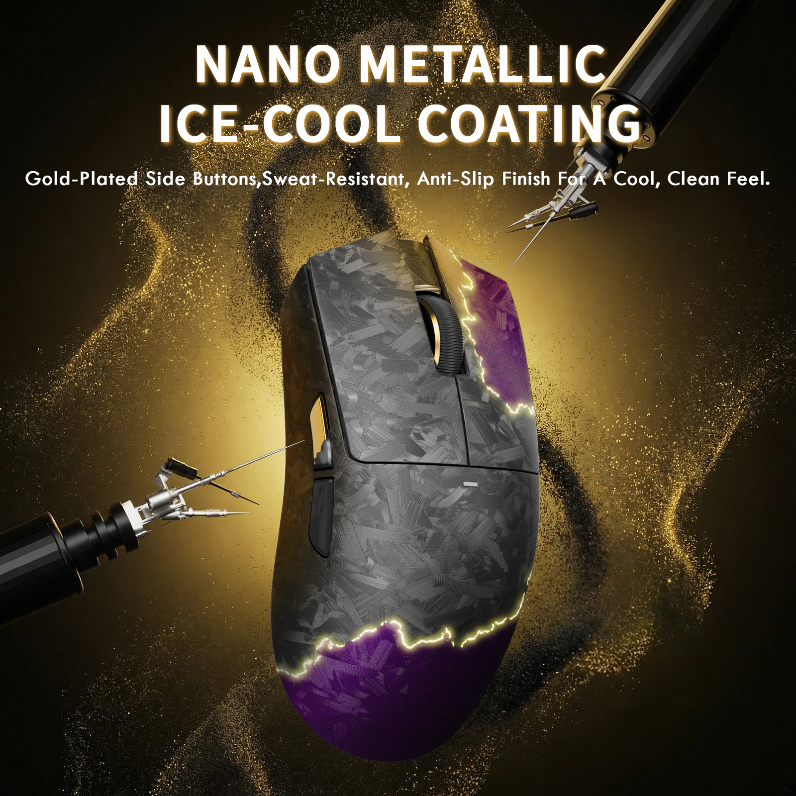 ATTACK SHARK X11 ULTRA カーボンファイバー ワイヤレスゲーミングマウス（C06 Ultra LEDケーブル付き）