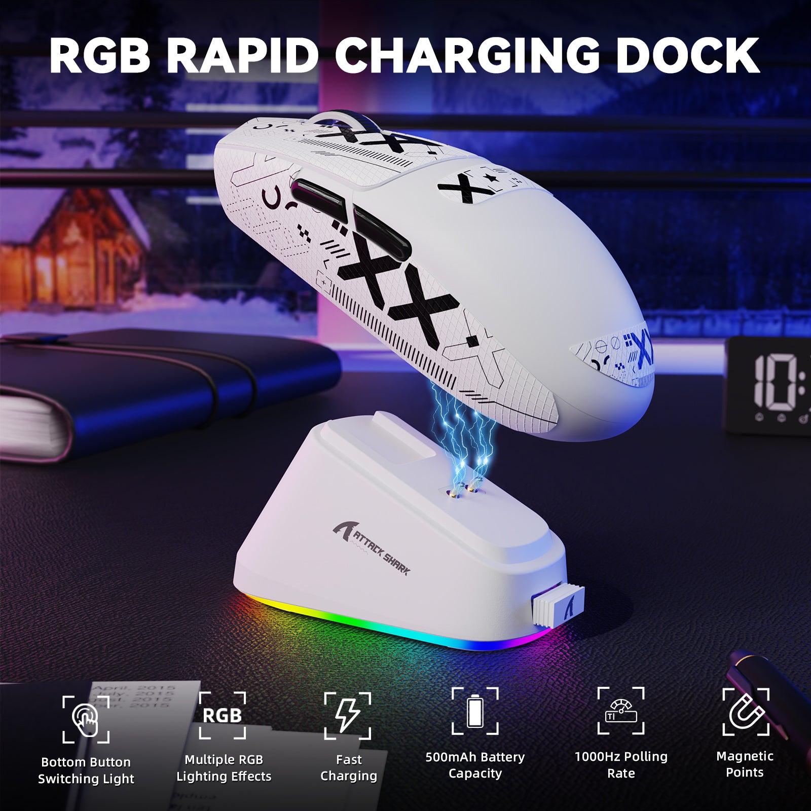ATTACK SHARK G3PRO トライモードワイヤレスゲーミングマウス 充電ドック付き 25000 DPI 超軽量