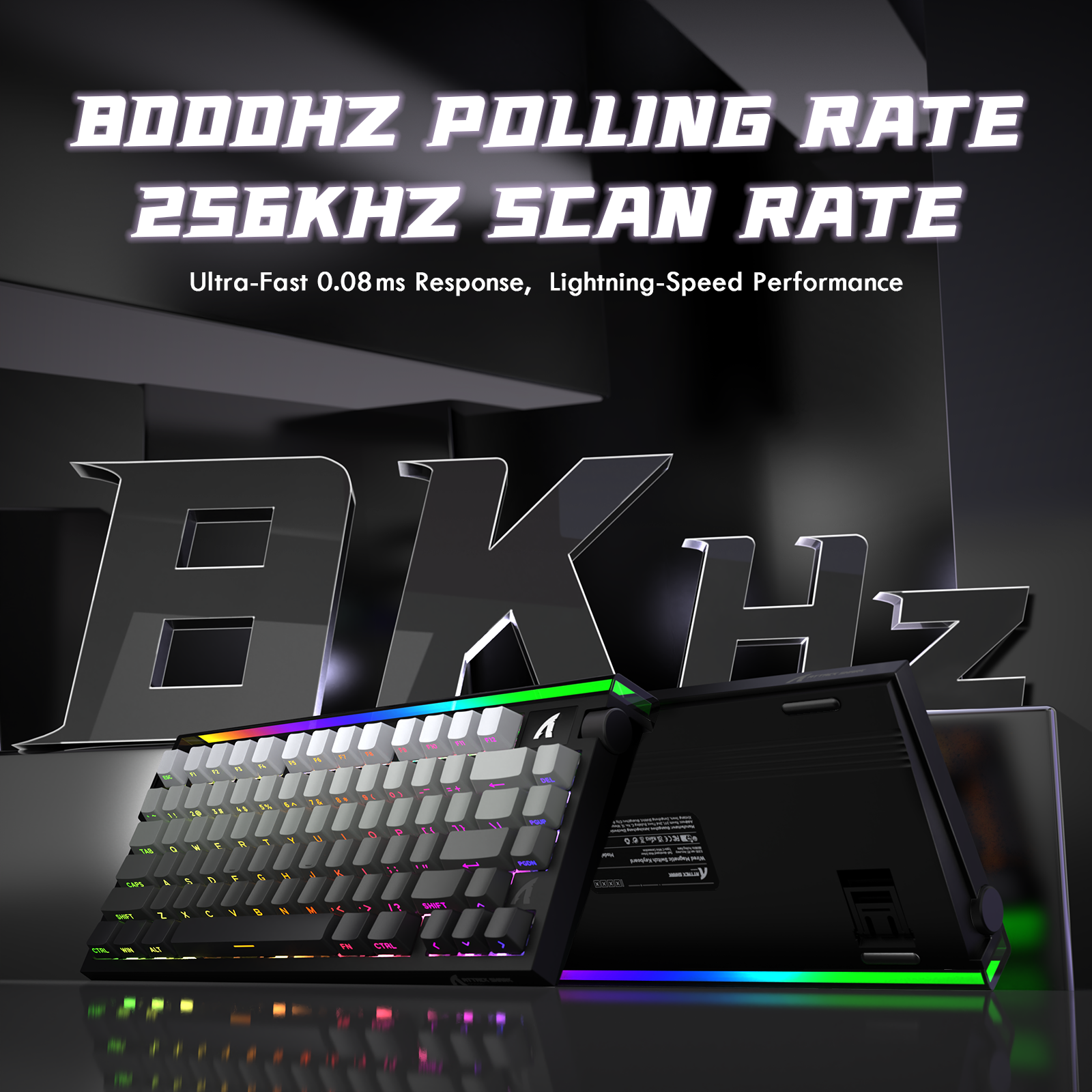 ATTACK SHARK R85 HE ラピッドトリガーキーボード マグネティックスイッチ（カスタムライトボックス付き）