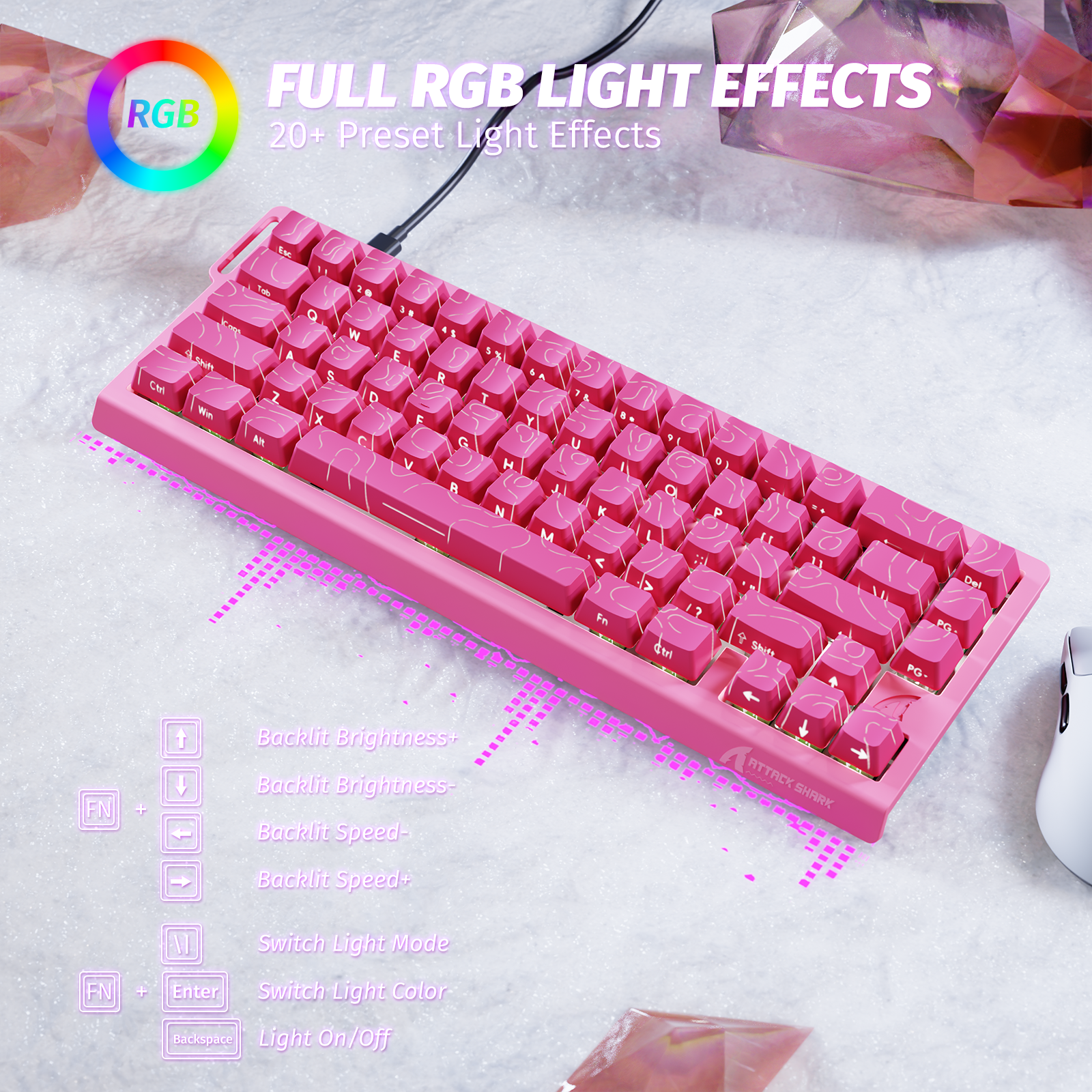 ATTACK SHARK X68 HE ラピッドトリガーキーボード マグネティックスイッチ
