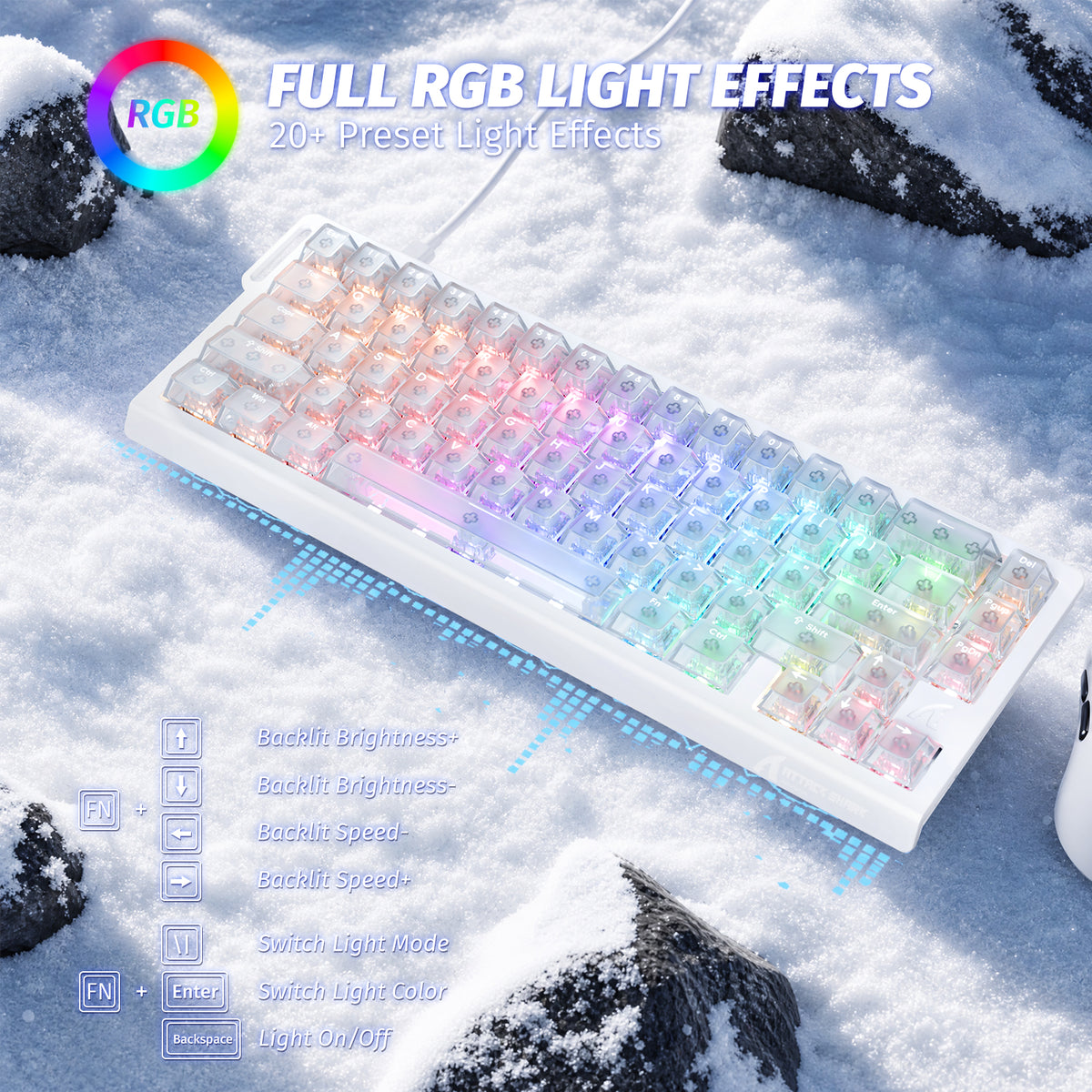 ATTACK SHARK X68 HE ラピッドトリガーキーボード マグネティックスイッチ