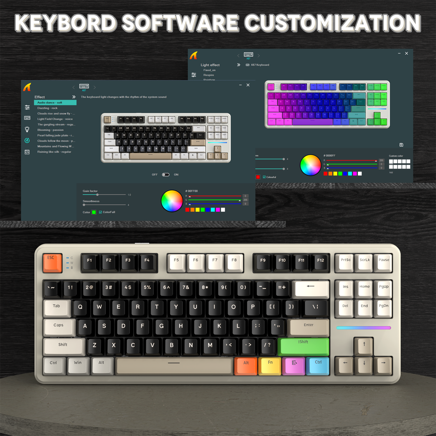 ATTACK SHARK X87 3モード ガスケット メカニカル キーボード