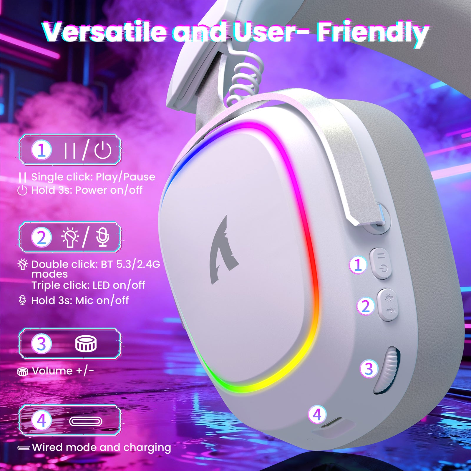 ATTACK SHARK G800 ワイヤレスゲーミングヘッドセット