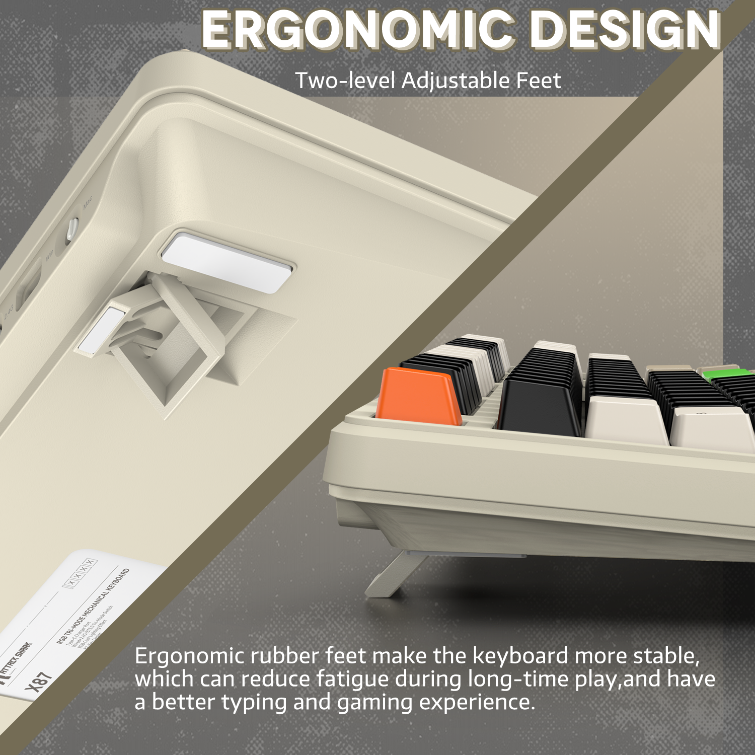 ATTACK SHARK X87 3モード ガスケット メカニカル キーボード