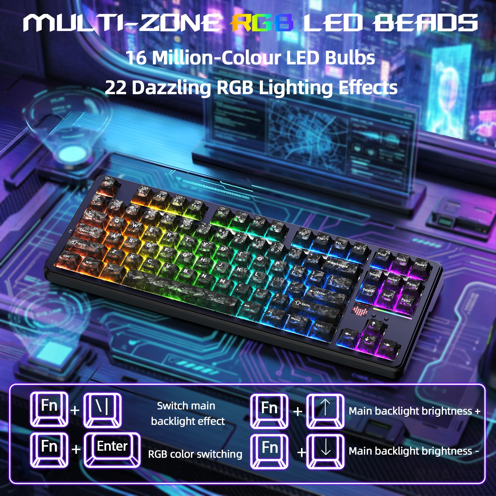 ATTACK SHARK X87 ULTRA ワイヤレス ゲーミングキーボード 8KHz レシーバー＆RGBコイルケーブル付き