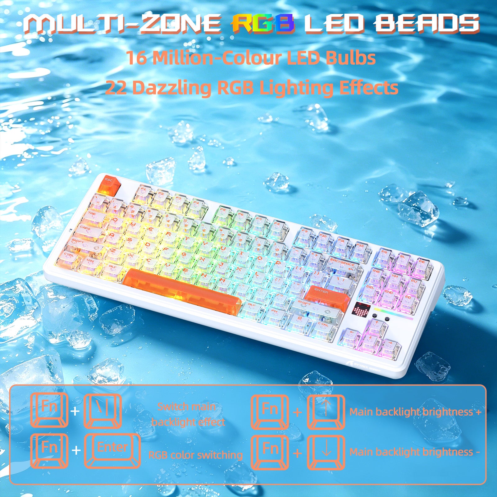 ATTACK SHARK X87 ULTRA ワイヤレス ゲーミングキーボード 8KHz レシーバー＆RGBコイルケーブル付き
