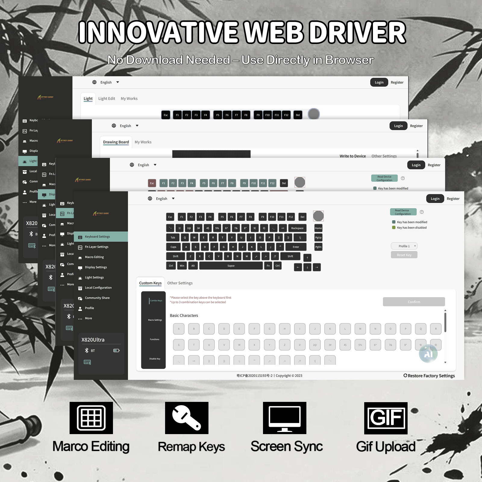 ATTACK SHARK X820Ultra トライモードガスケットメカニカルキーボード