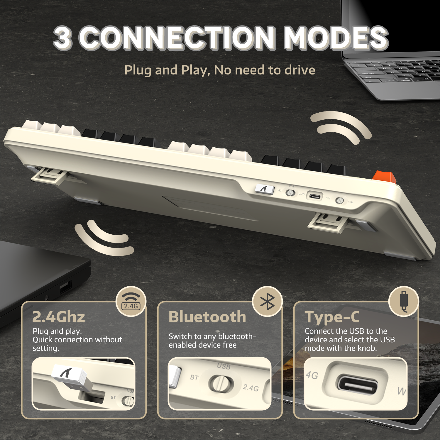 ATTACK SHARK X87 3モード ガスケット メカニカル キーボード