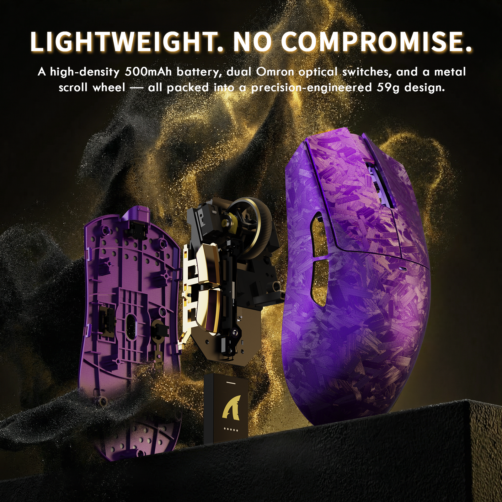 ATTACK SHARK X11 ULTRA カーボンファイバー ワイヤレスゲーミングマウス（C06 Ultra LEDケーブル付き）