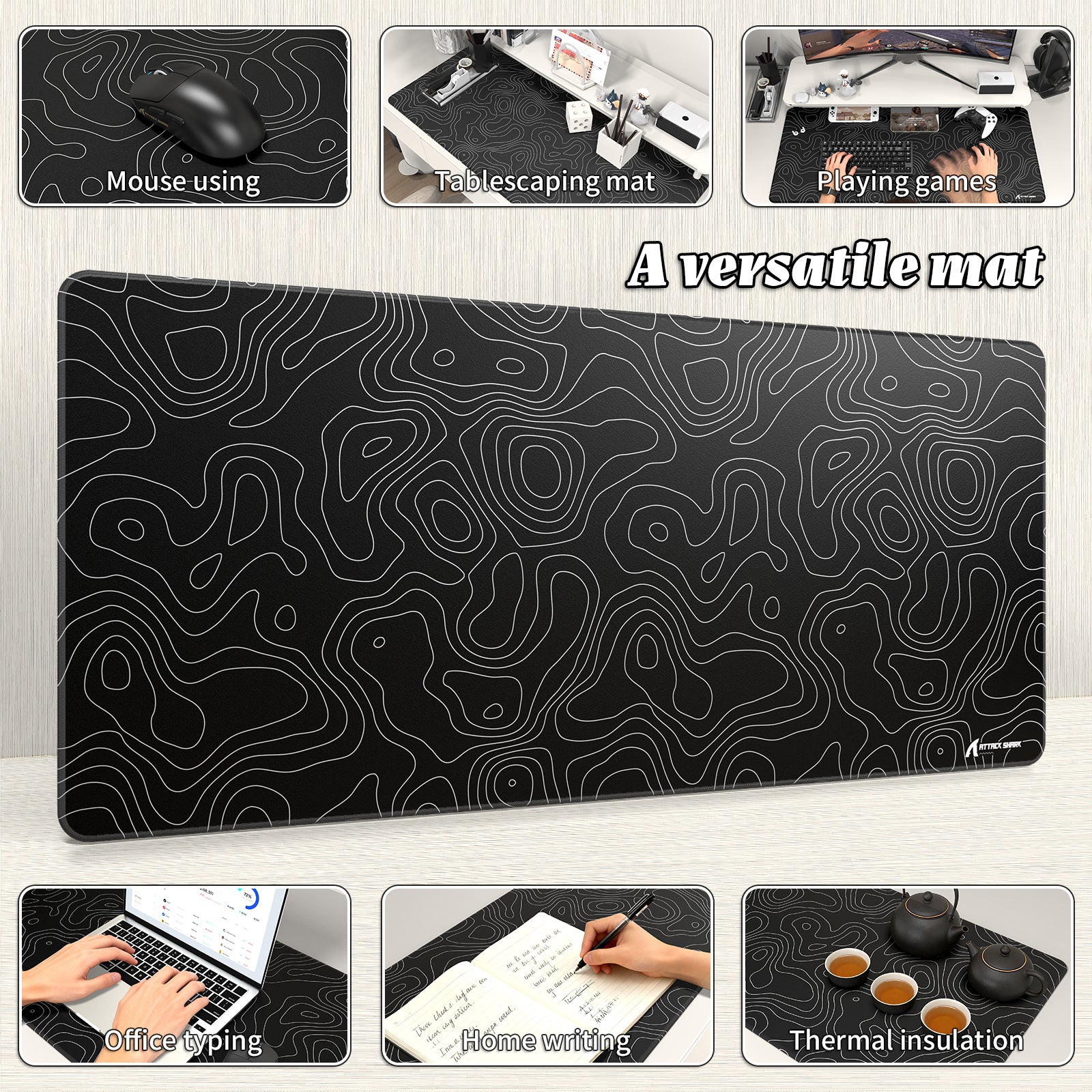 ATTACK SHARK CM02PRO eスポーツ ゲーミングマウスパッド (900x400x4 MM)