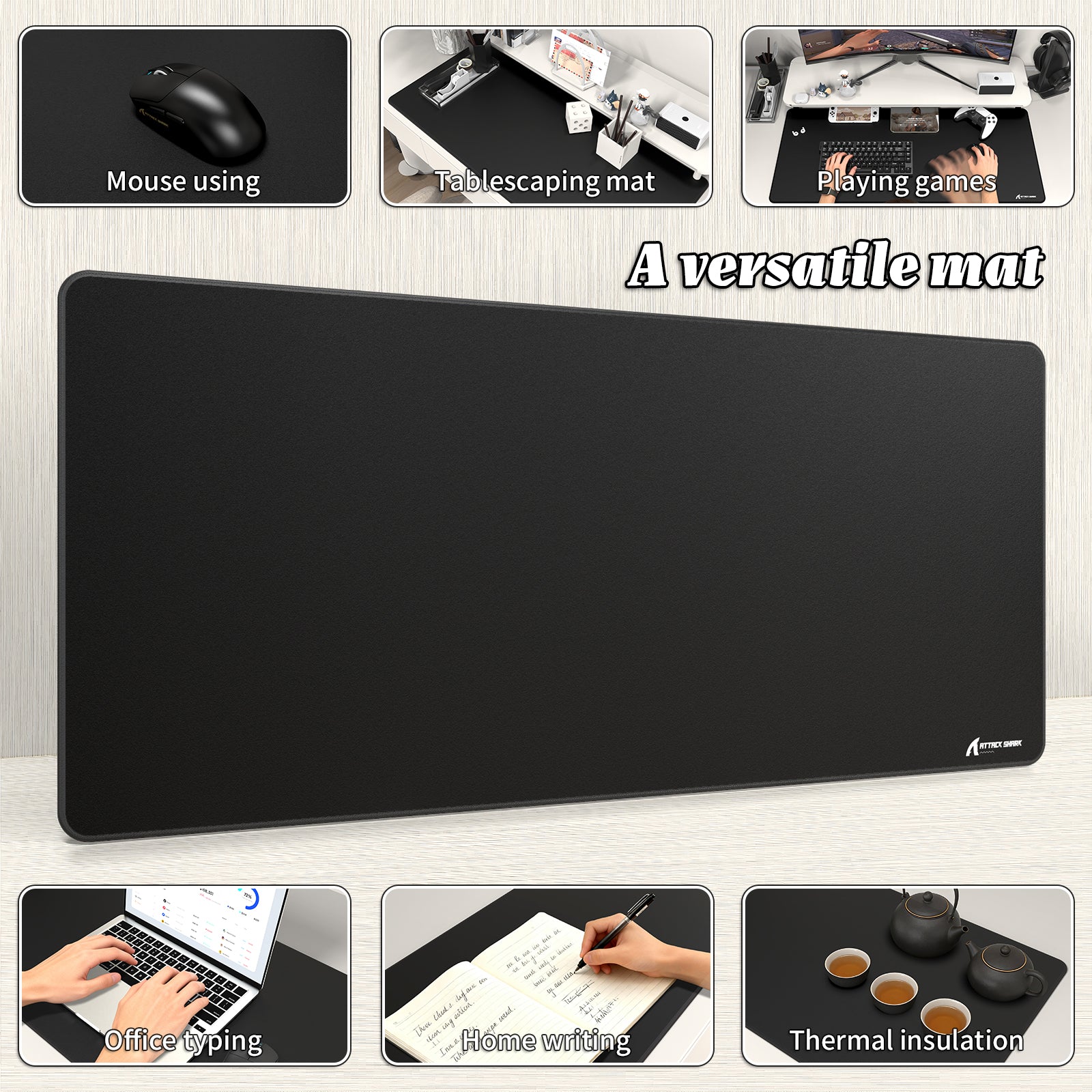 ATTACK SHARK CM02PRO eスポーツ ゲーミングマウスパッド (900x400x4 MM)
