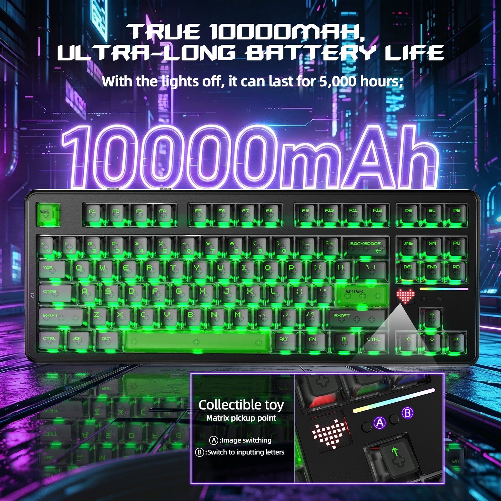 ATTACK SHARK X87 ULTRA ワイヤレス ゲーミングキーボード 8KHz レシーバー＆RGBコイルケーブル付き