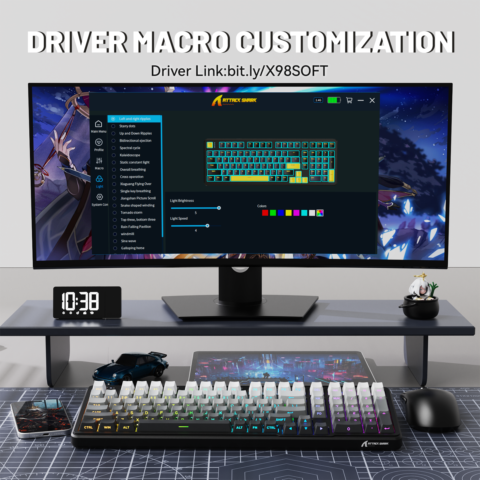 ATTACK SHARK X98 フルサイズ ワイヤレス メカニカルキーボード