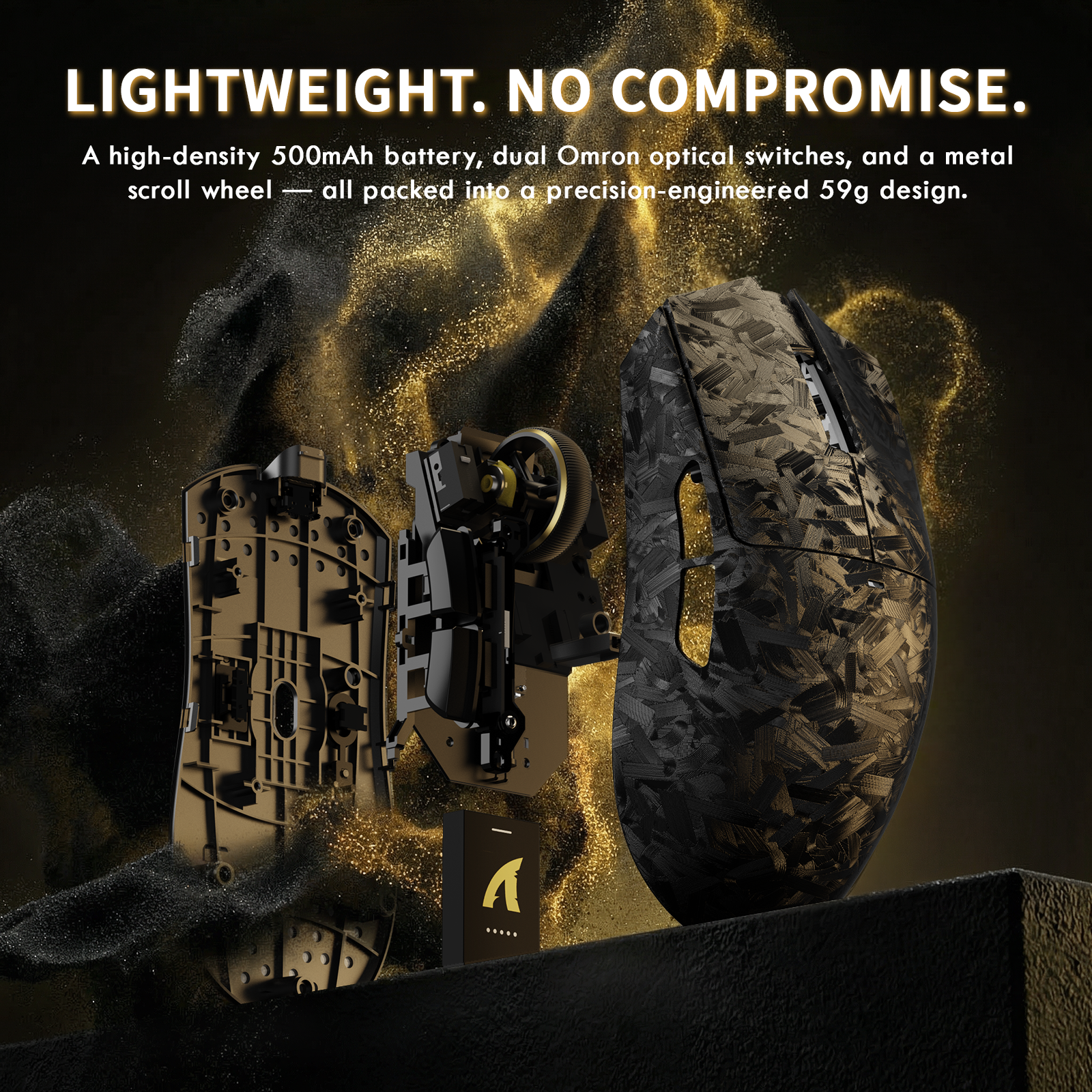 ATTACK SHARK X11 ULTRA カーボンファイバー ワイヤレスゲーミングマウス（C06 Ultra LEDケーブル付き）