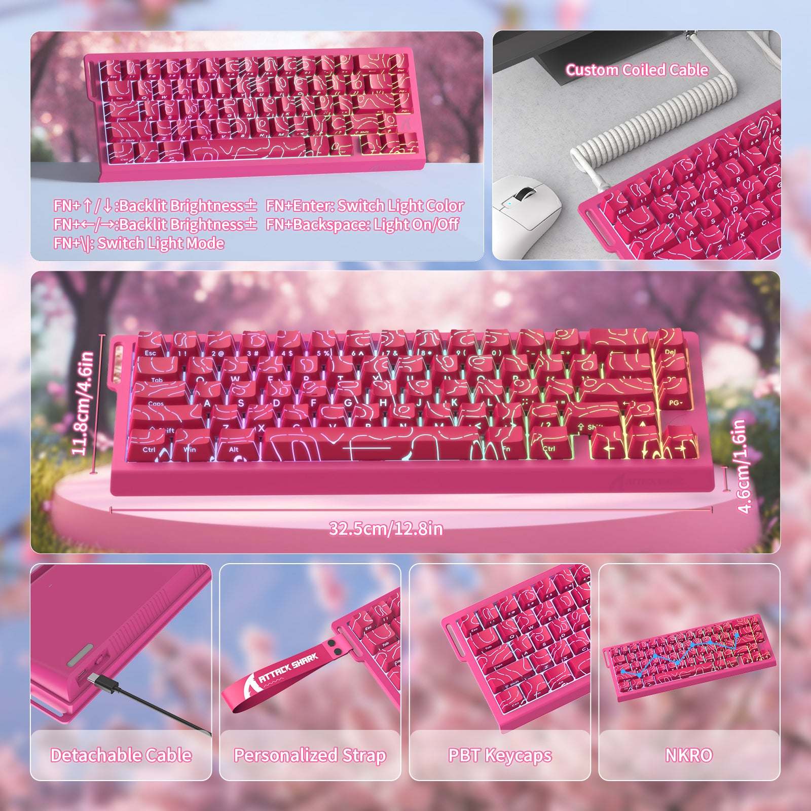 ATTACK SHARK X68 HE ラピッドトリガーキーボード マグネティックスイッチ C01PRO コイルケーブル付き