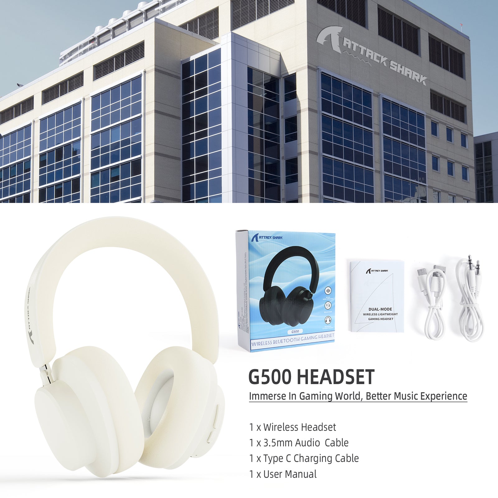 ATTACK SHARK G500 Ultra-Light Dual-Mode Gaming Headset