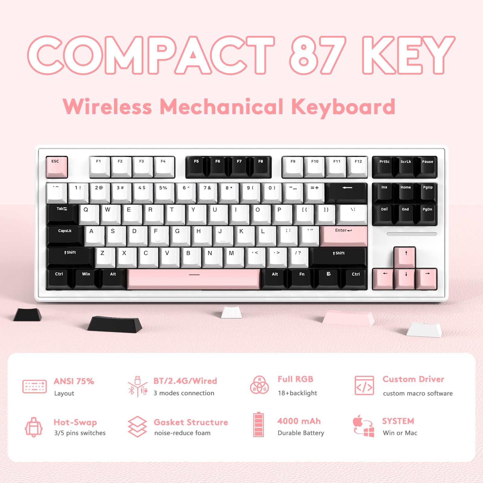 ATTACK SHARK M87 Wireless Mechanical Keyboard