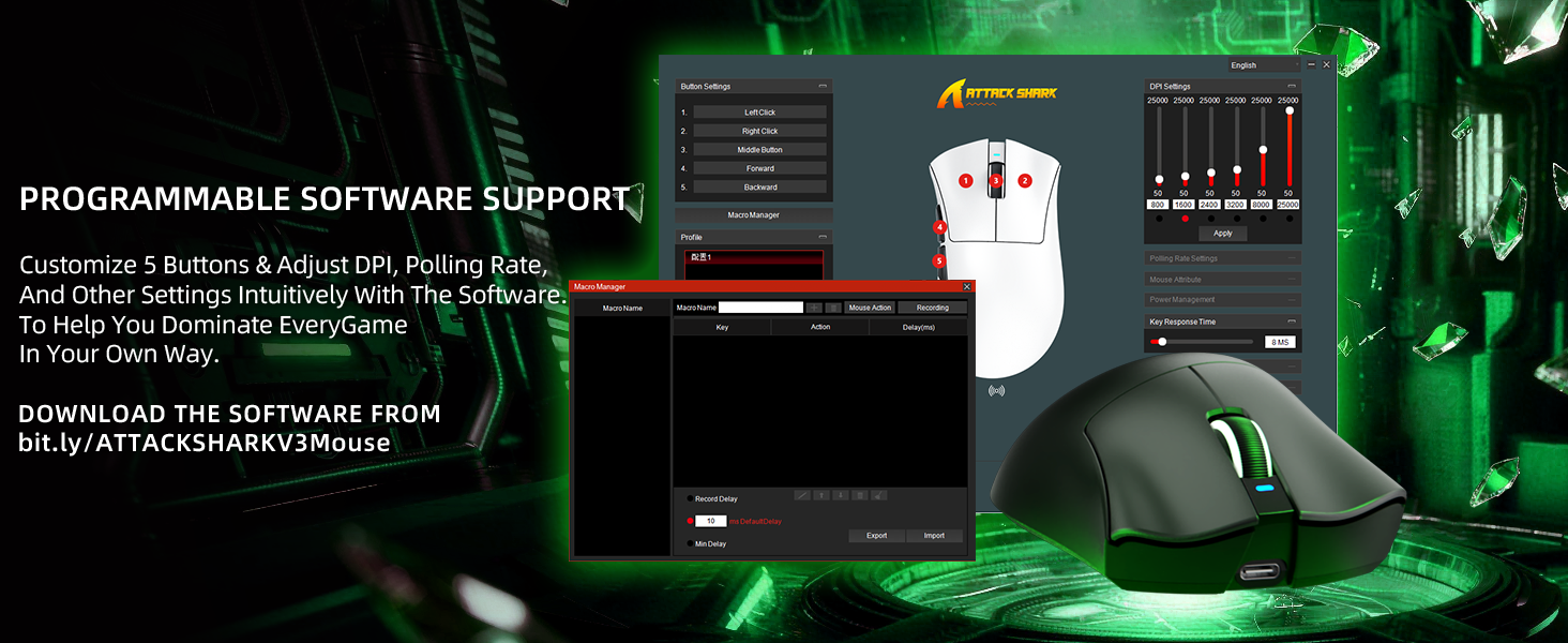 ATTACK SHARK V3 超軽量トライモードゲーミングマウス