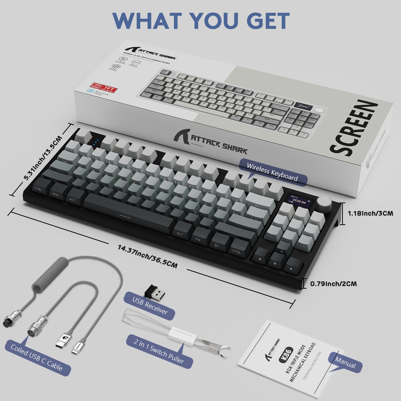 ATTACK SHARK K86PRO ワイヤレス メカニカル キーボード