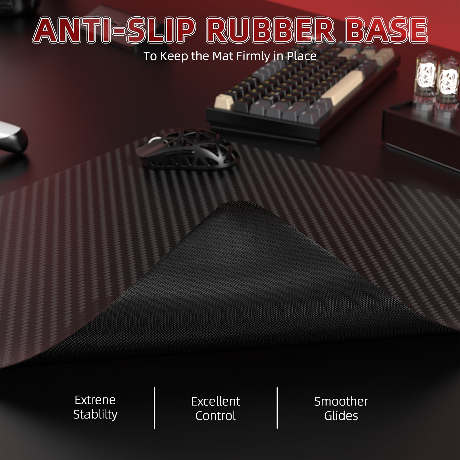 ATTACK SHARK CM04 Genuine Carbon Fiber eSport Gaming Mousepad