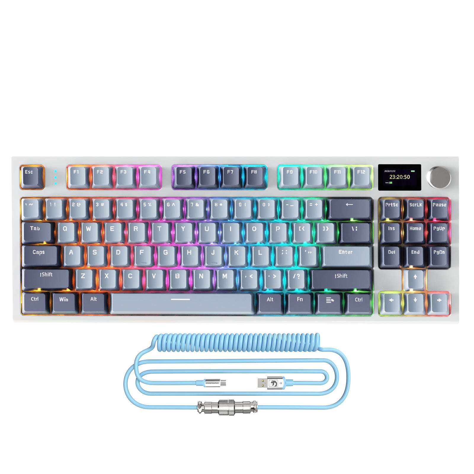 ATTACK SHARK K86 ワイヤレス メカニカルキーボード コイルケーブル付き