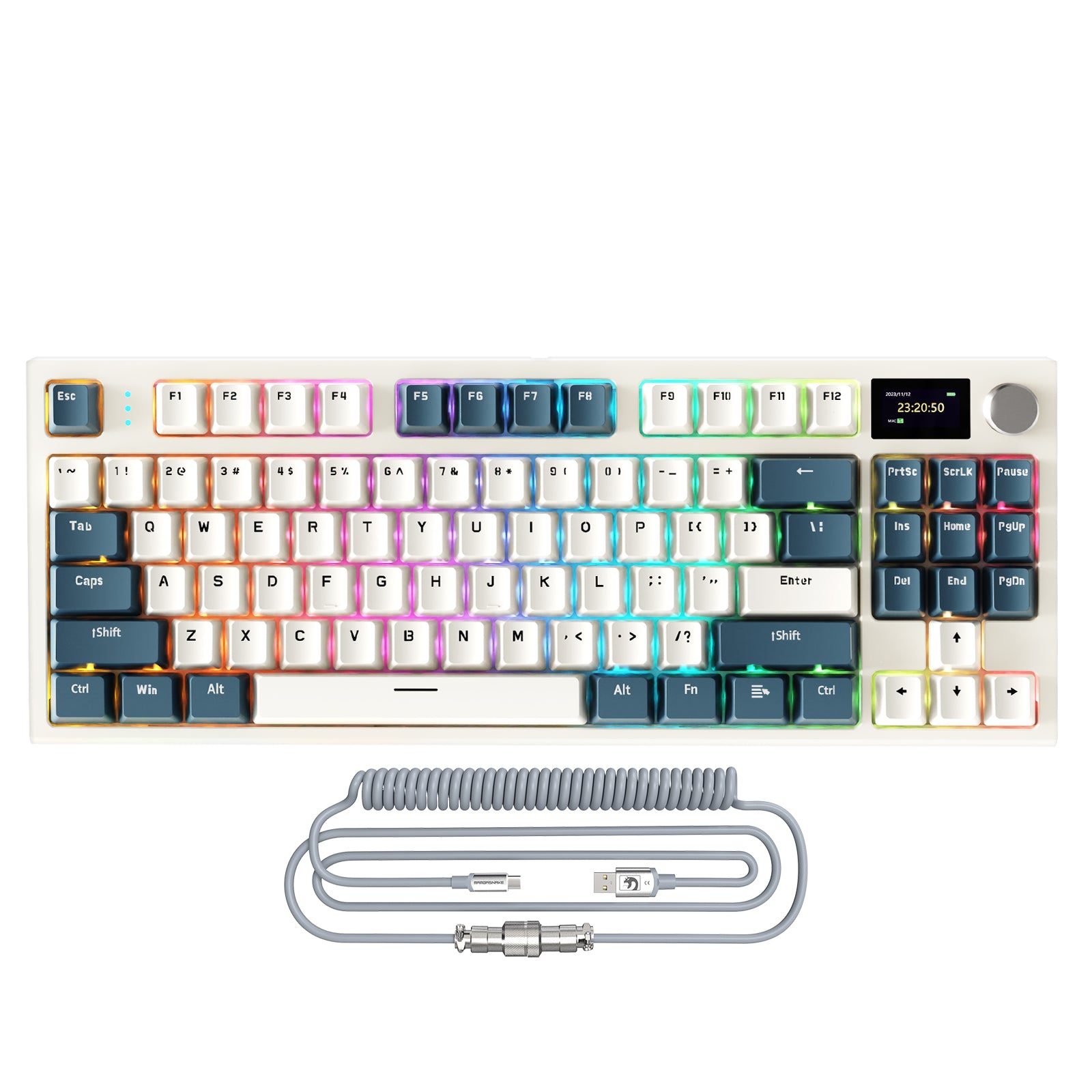 ATTACK SHARK K86 ワイヤレス メカニカルキーボード コイルケーブル付き